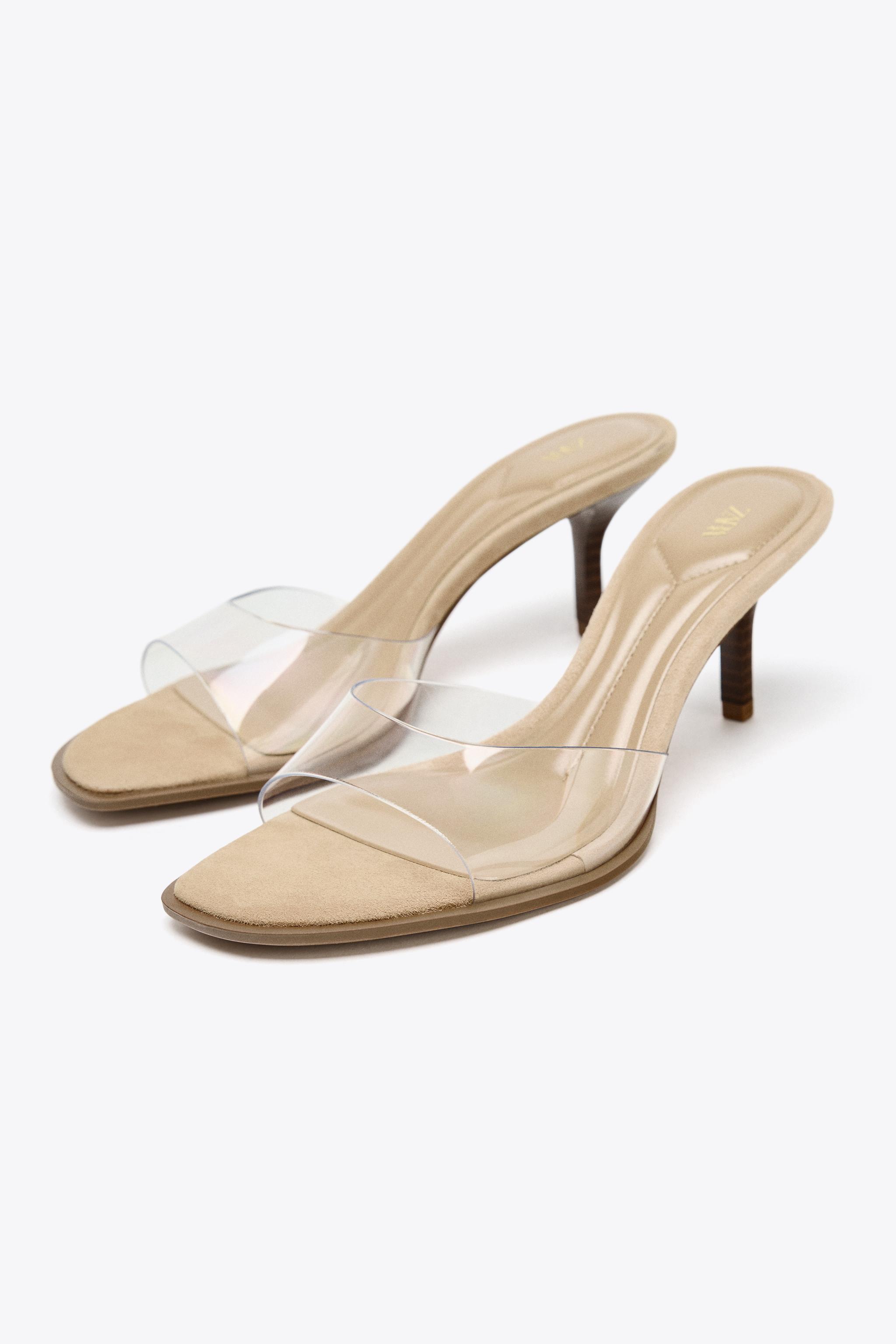 HIGH HEELED VINYL SANDALS