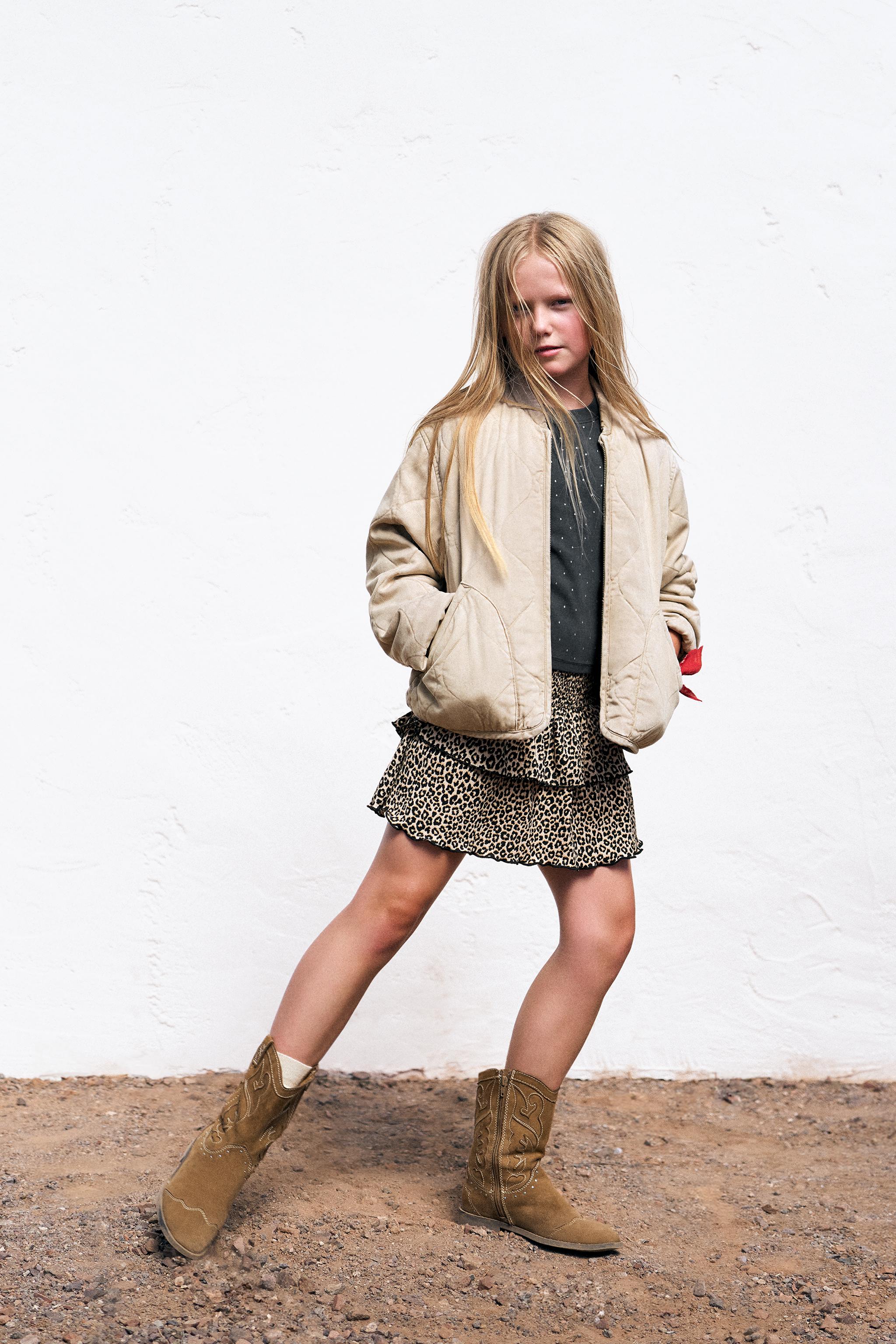 ANIMAL PRINT TEXTURED SKORT