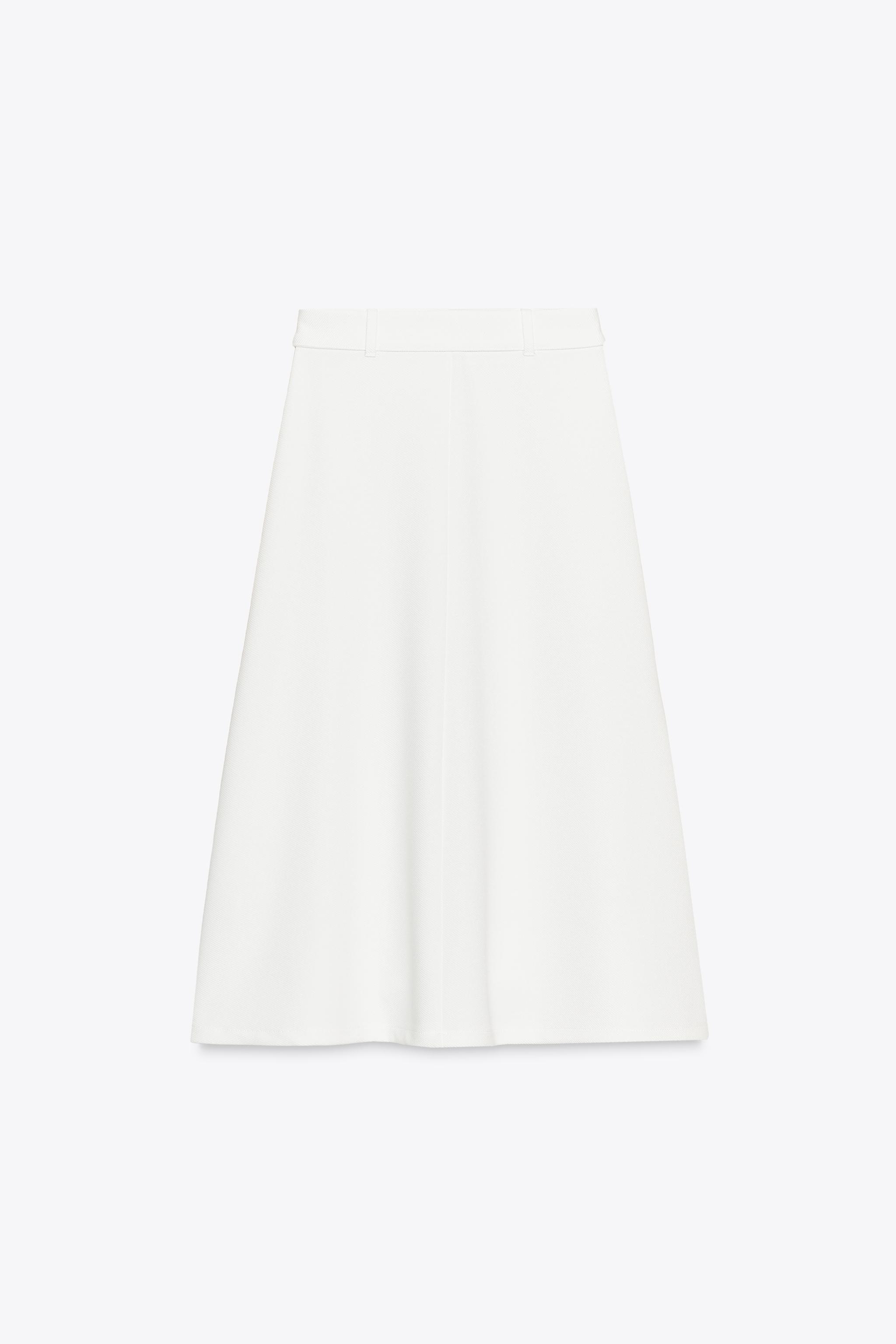 BELTED A-LINE SKIRT