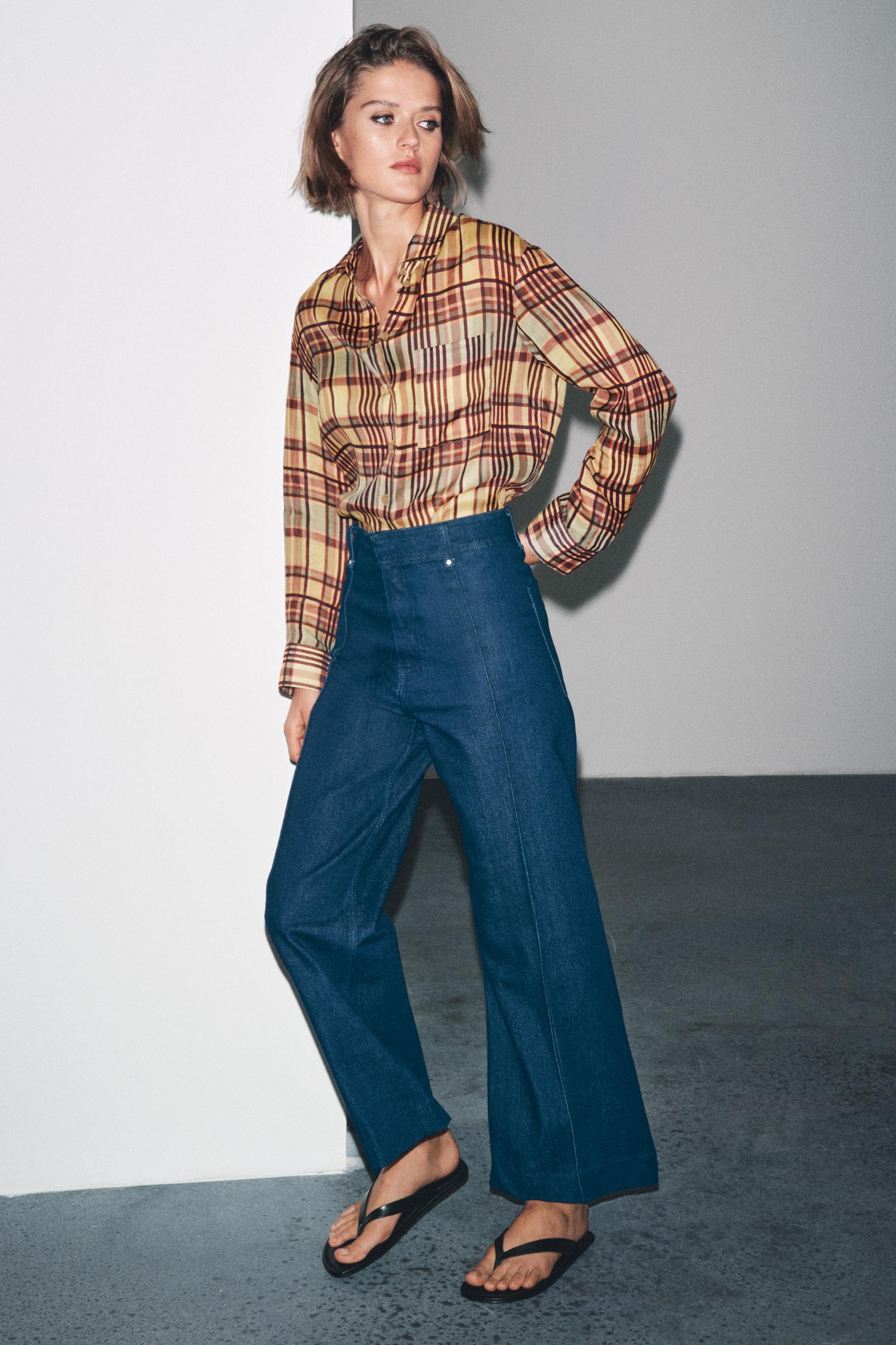 ZW COLLECTION TAILORED WIDE LEG HI-RISE JEANS