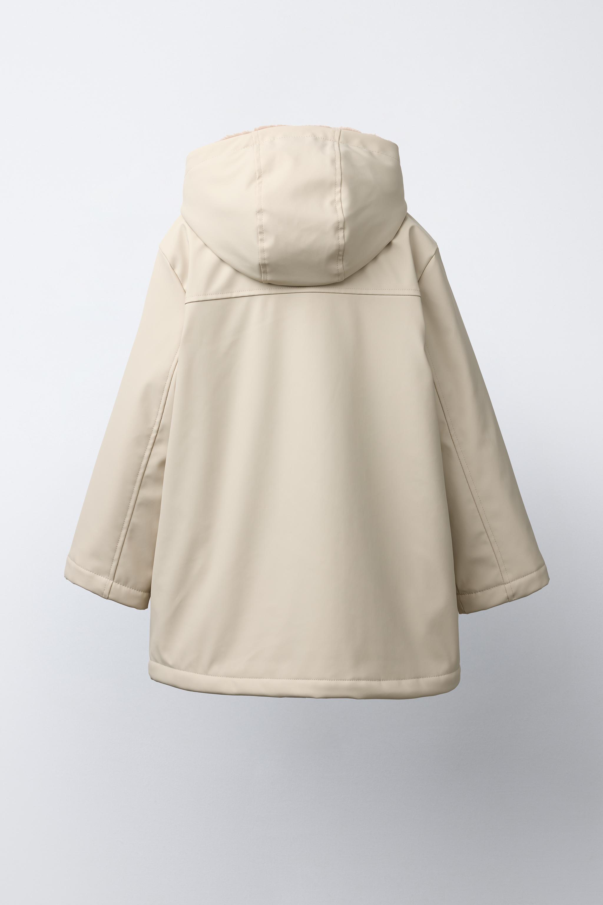 WATER REPELLENT FAUX FUR LINED RUBBERIZED JACKET