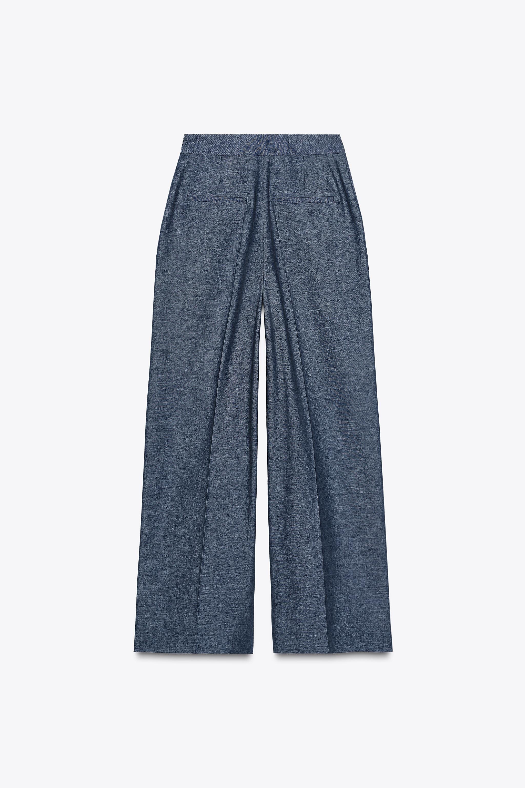 WIDE LEG LINEN PANTS WITH BUTTONS