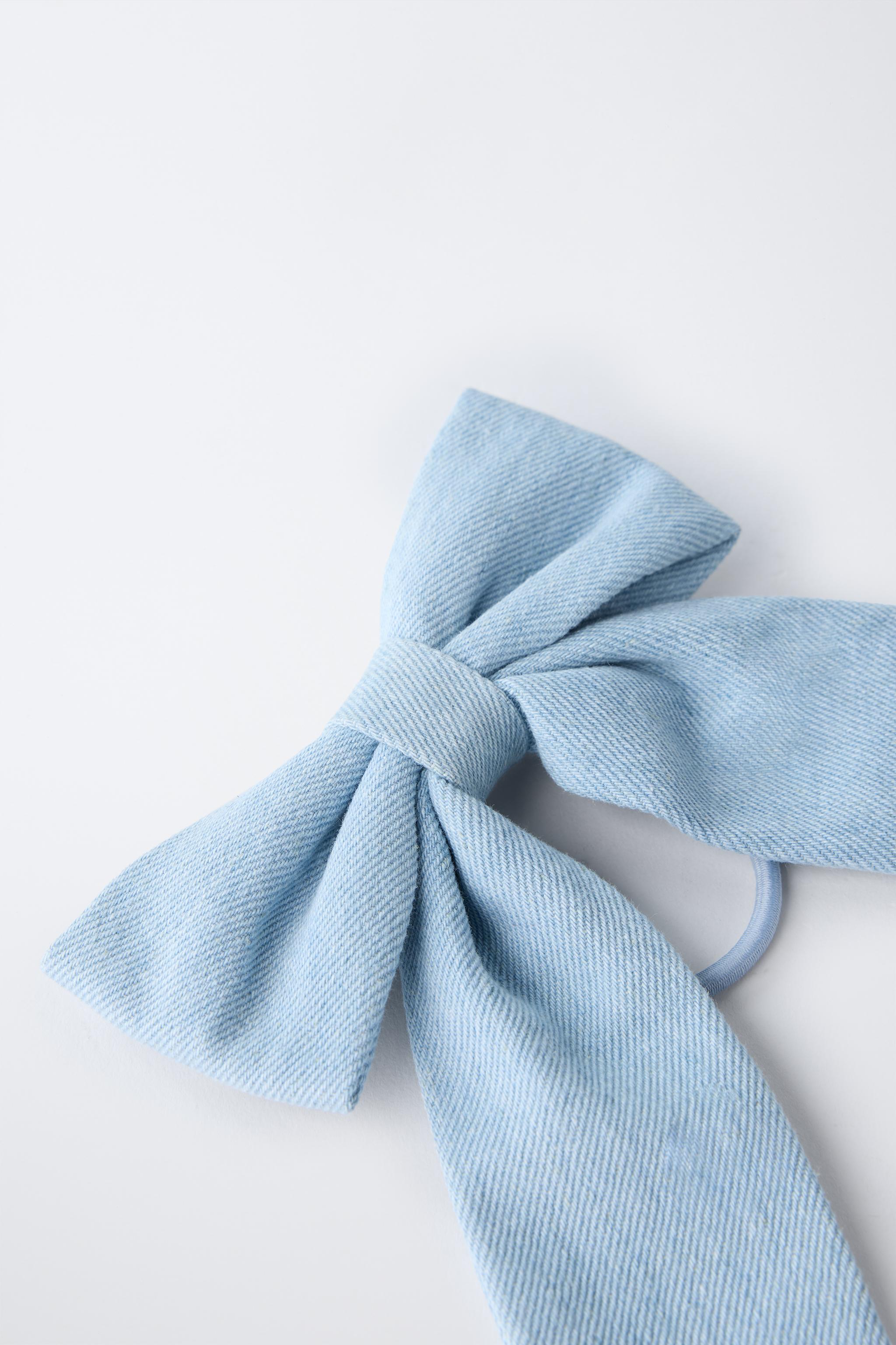 DENIM BOW BOBBY PIN HAIR TIE
