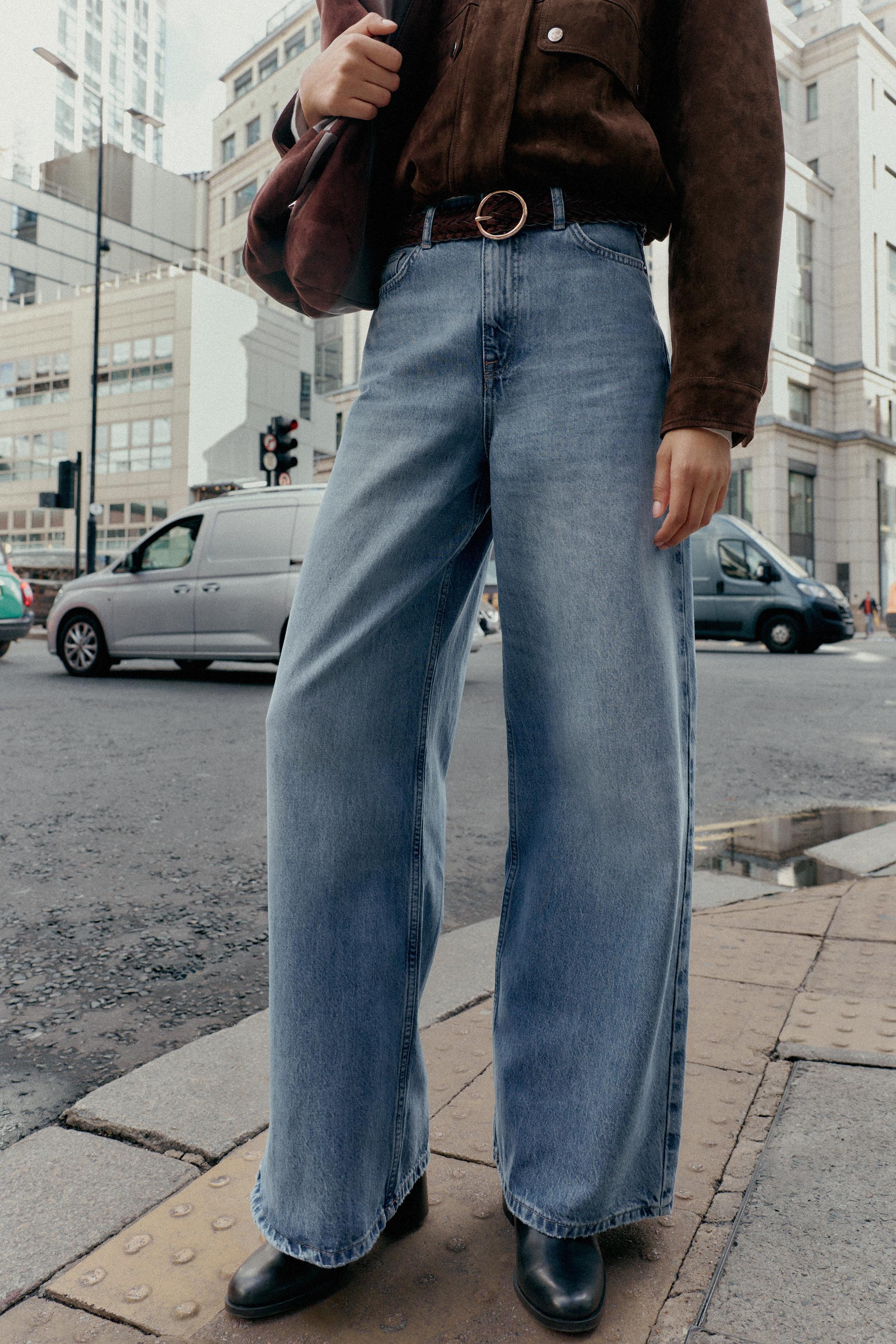 Z1975 HIGH-WAISTED WIDE LEG FULL LENGTH JEANS WITH BELT