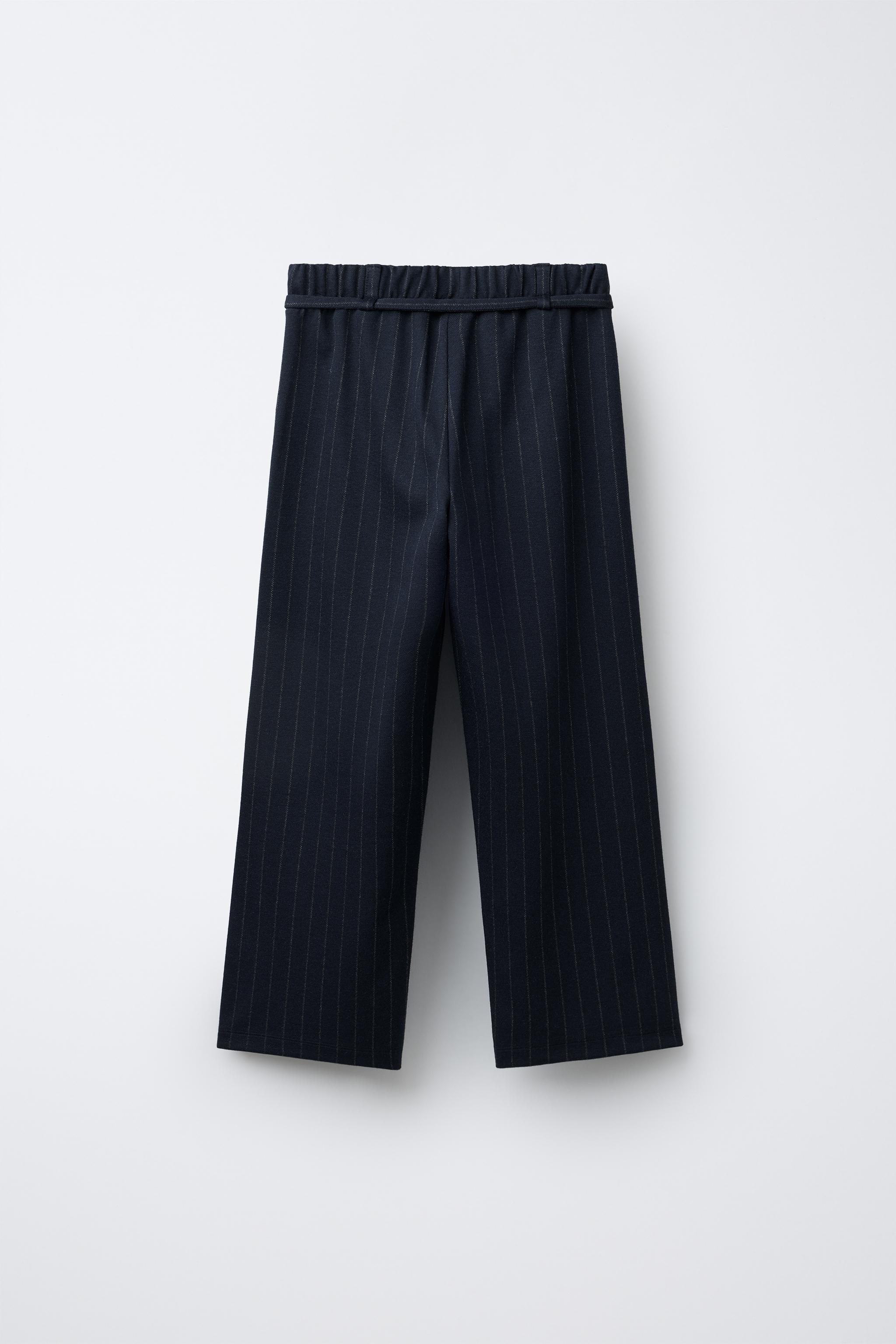 PINSTRIPE STRAIGHT LEG PANTS