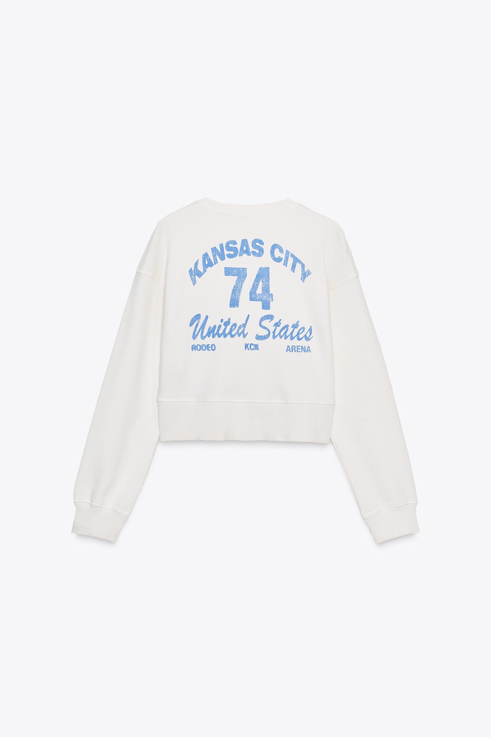 TEXT CROP SWEATSHIRT