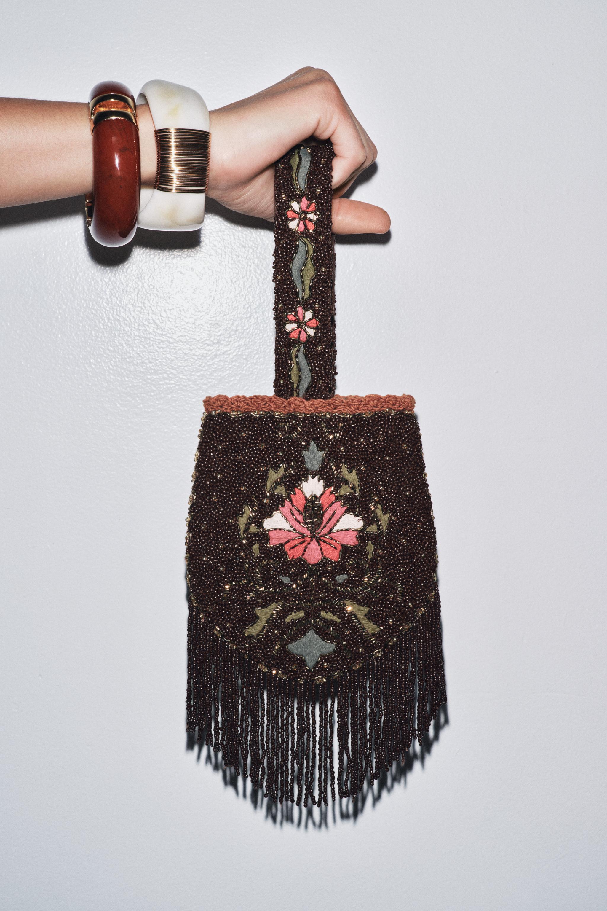 BEADED FRINGE HANDBAG