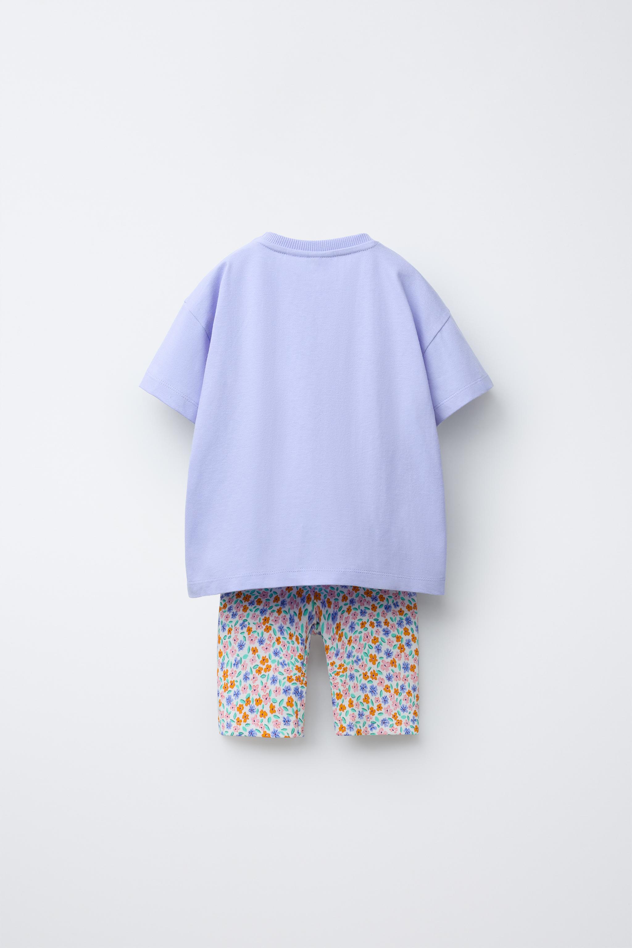 PRINTED JOGGING T-SHIRT AND CYCLING LEGGINGS SET