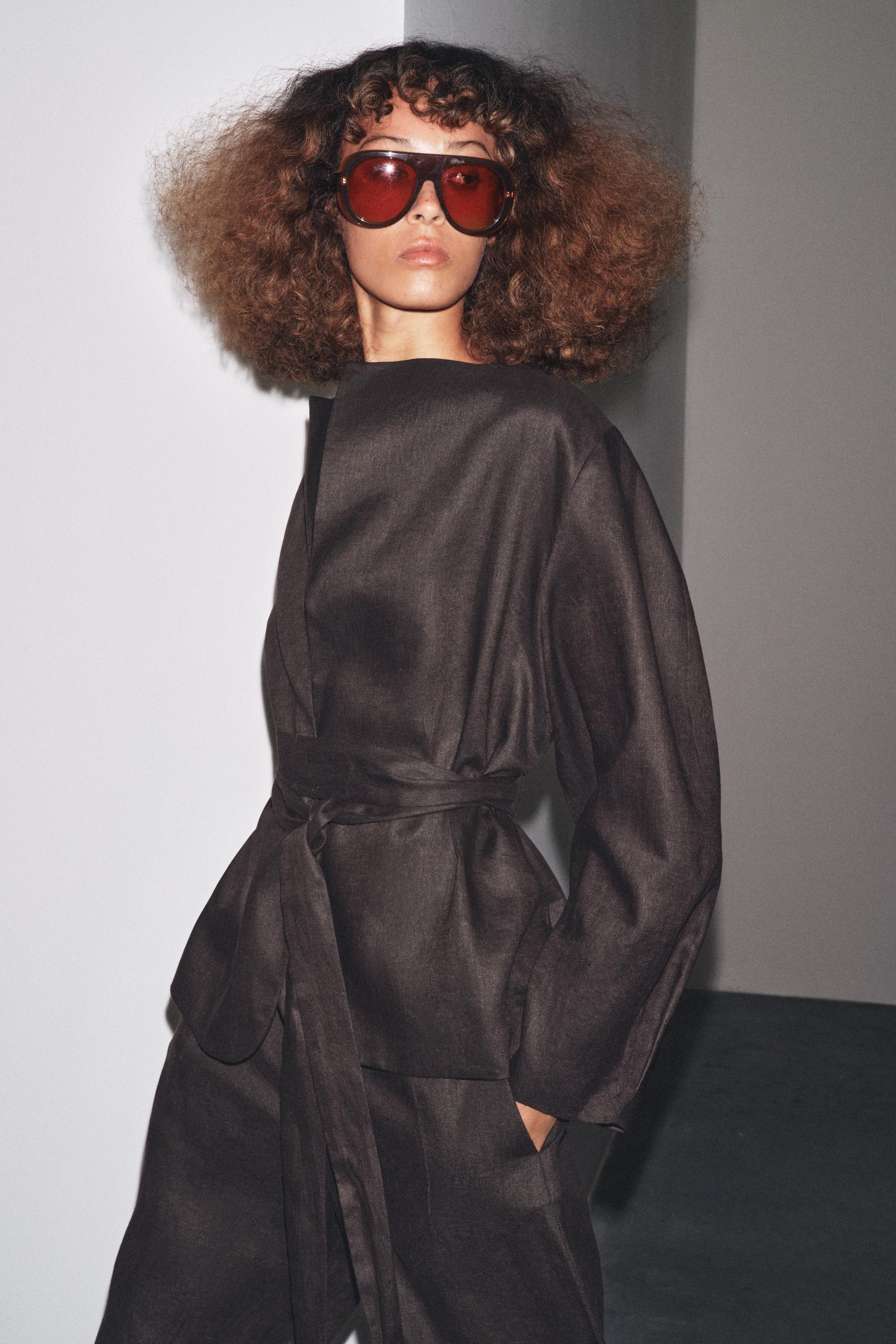 ZW COLLECTION LINEN BELTED KIMONO