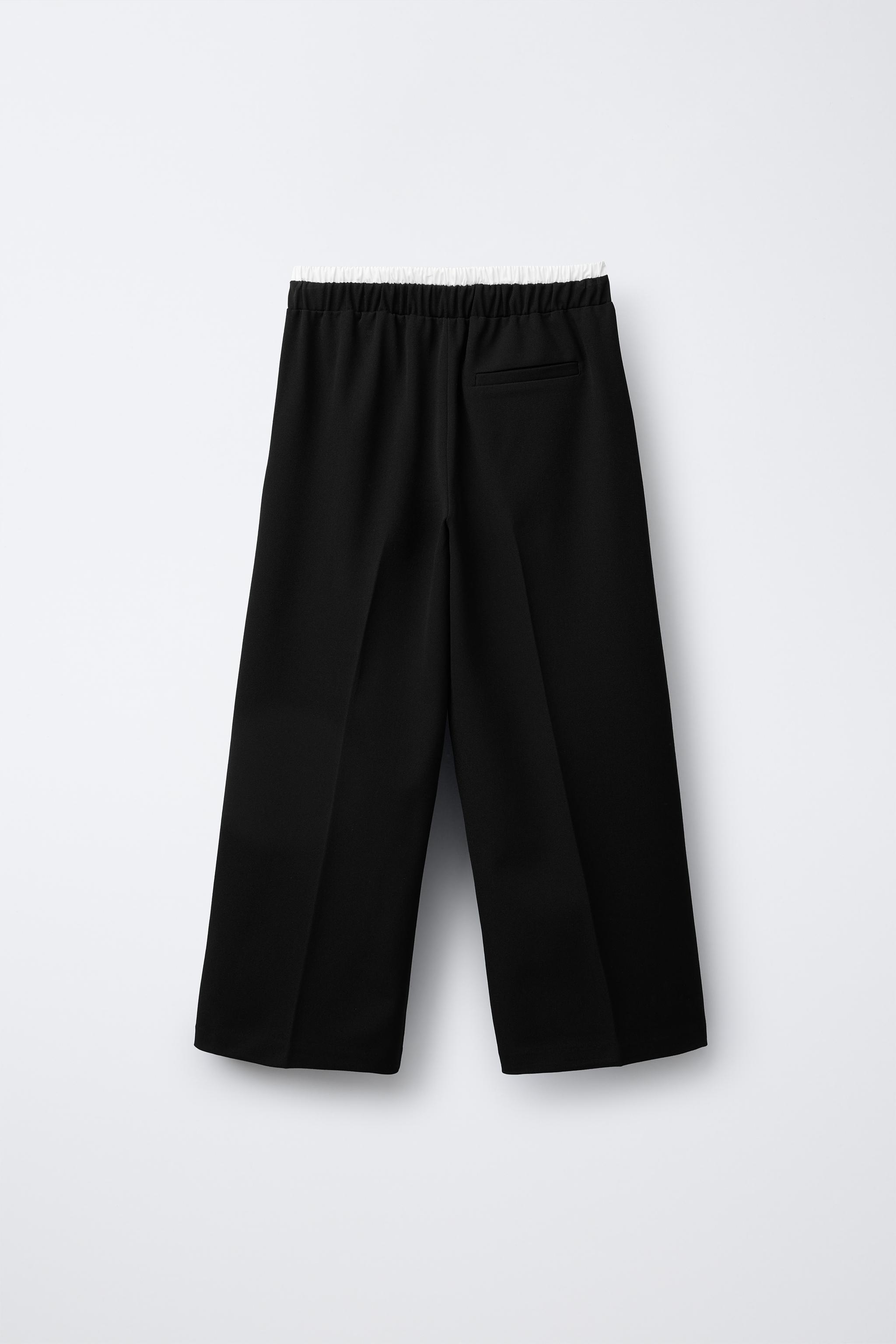 WIDE LEG DOUBLE WAISTBAND PANTS