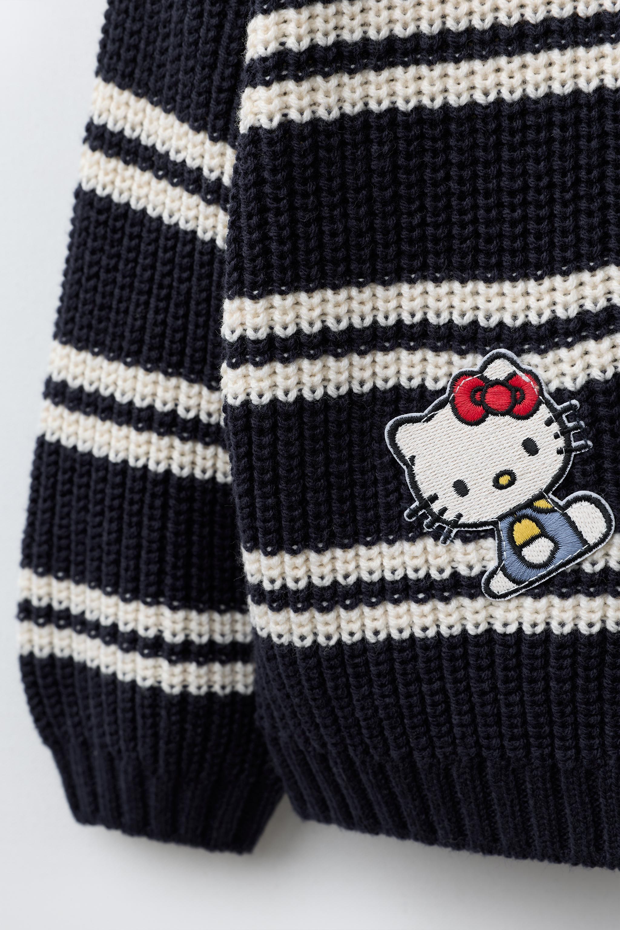 STRIPED KNIT HELLO KITTY © SANRIO PATCH SWEATER