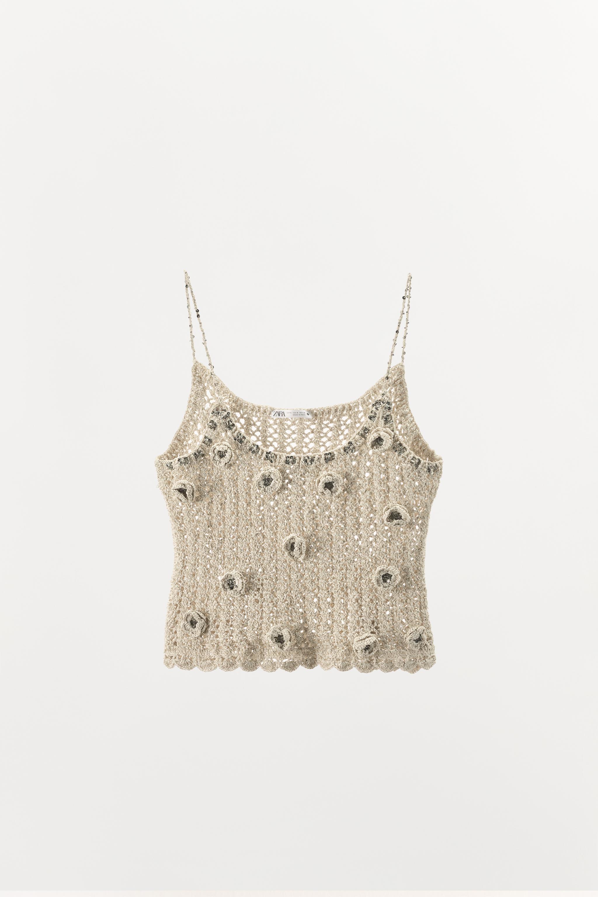 LIMITED EDITION CROCHET TOP WITH RAISED FLOWERS