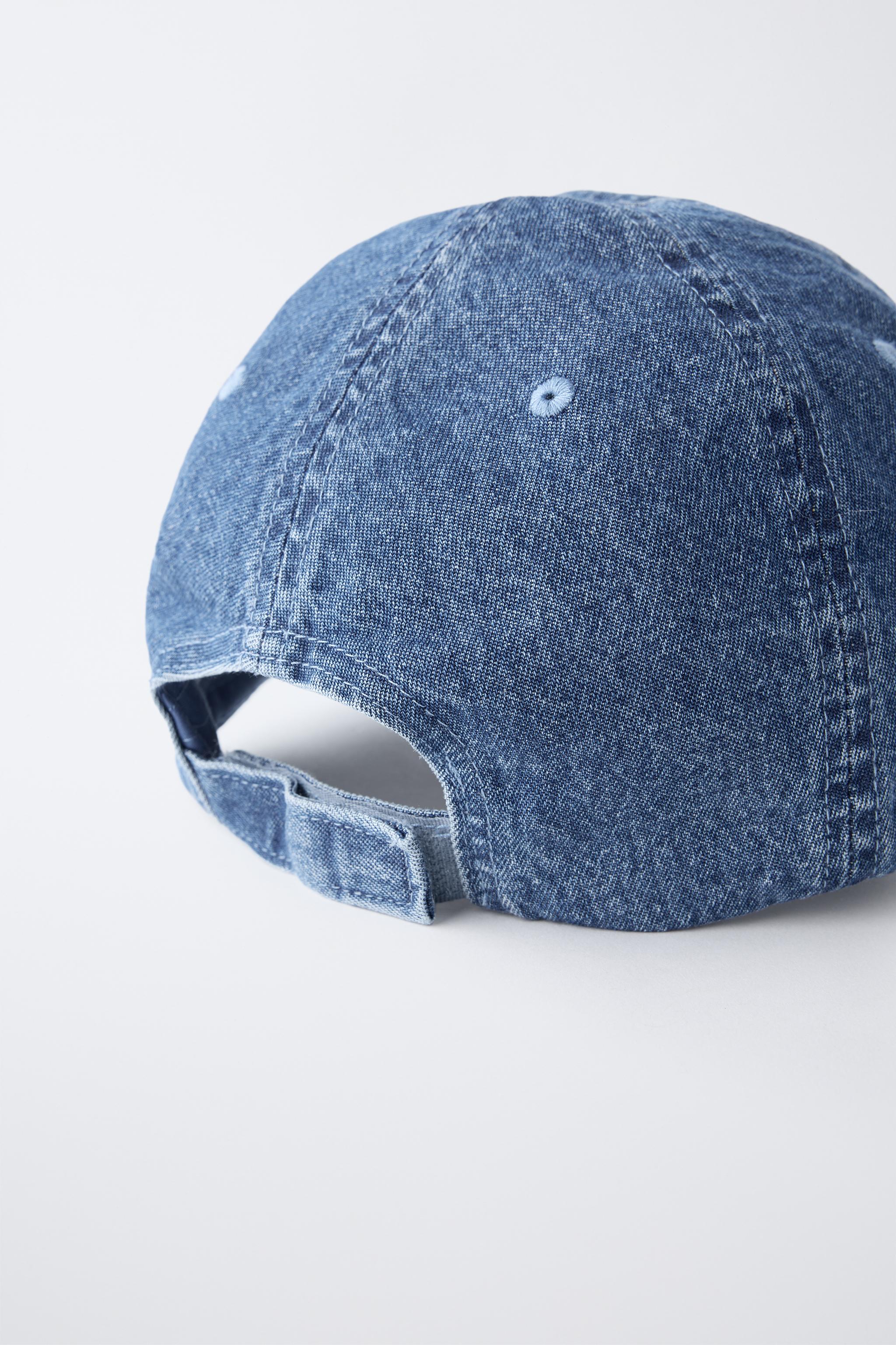 EMBROIDERED TEXT DENIM CAP