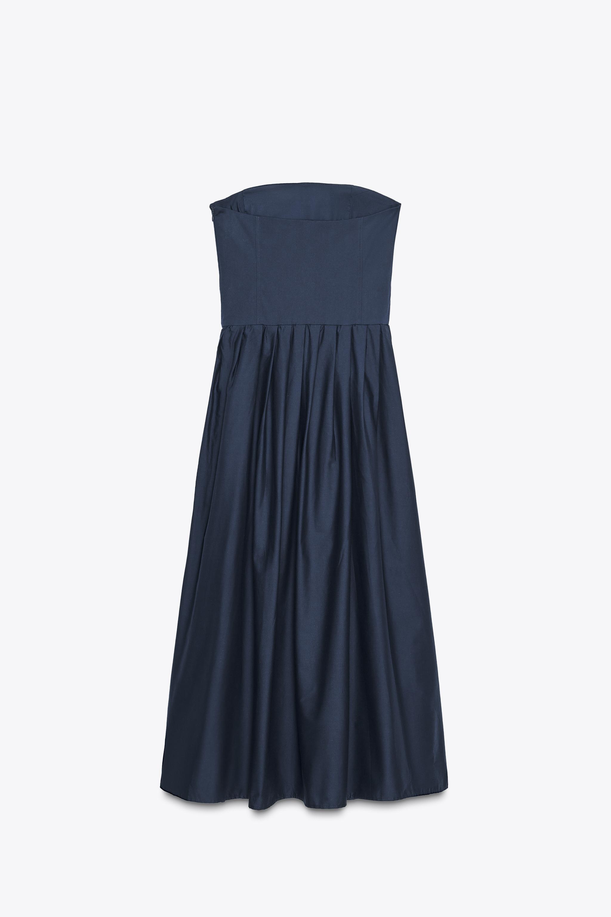 STRAPLESS POPLIN DRESS