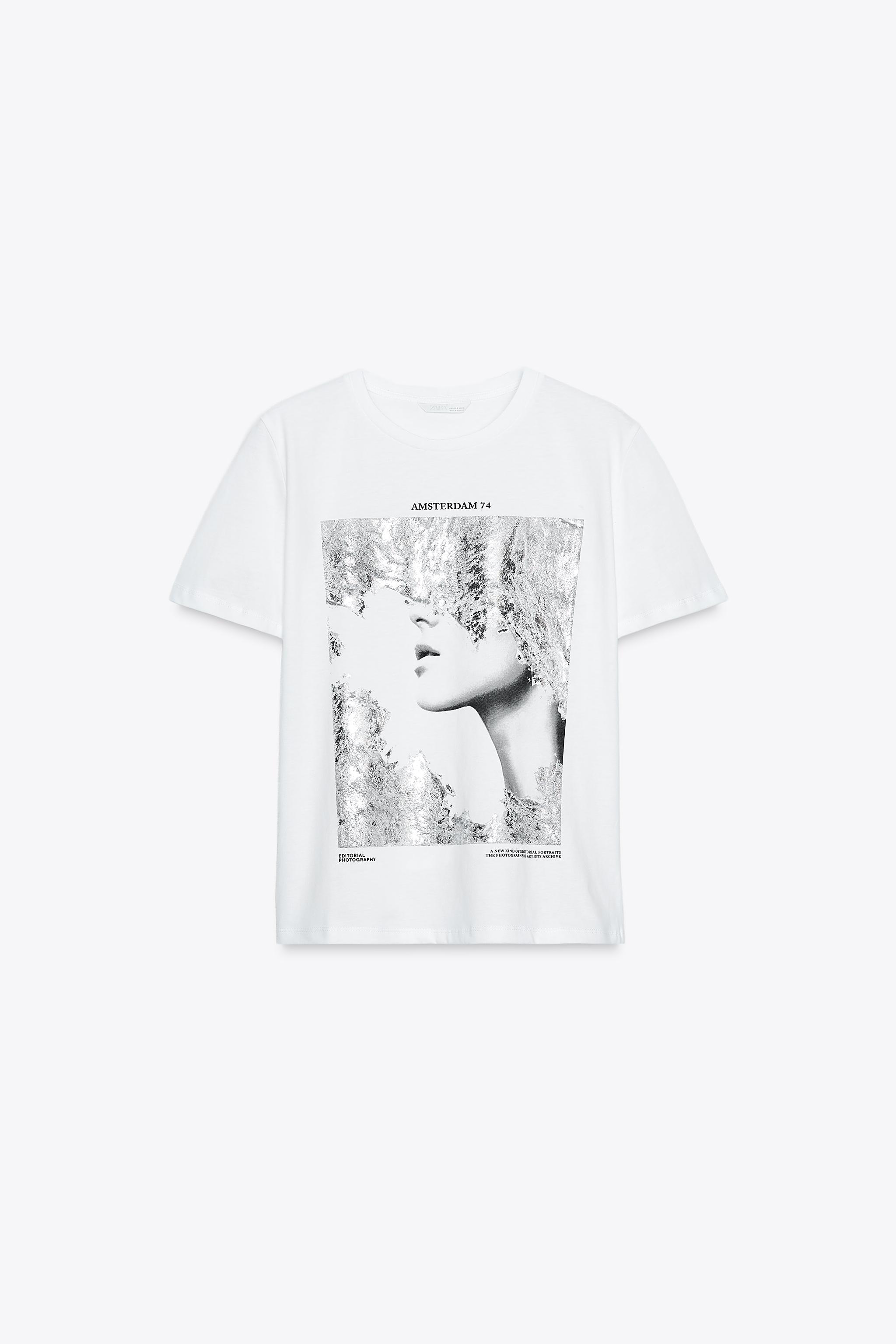 METALLIC PRINT T-SHIRT