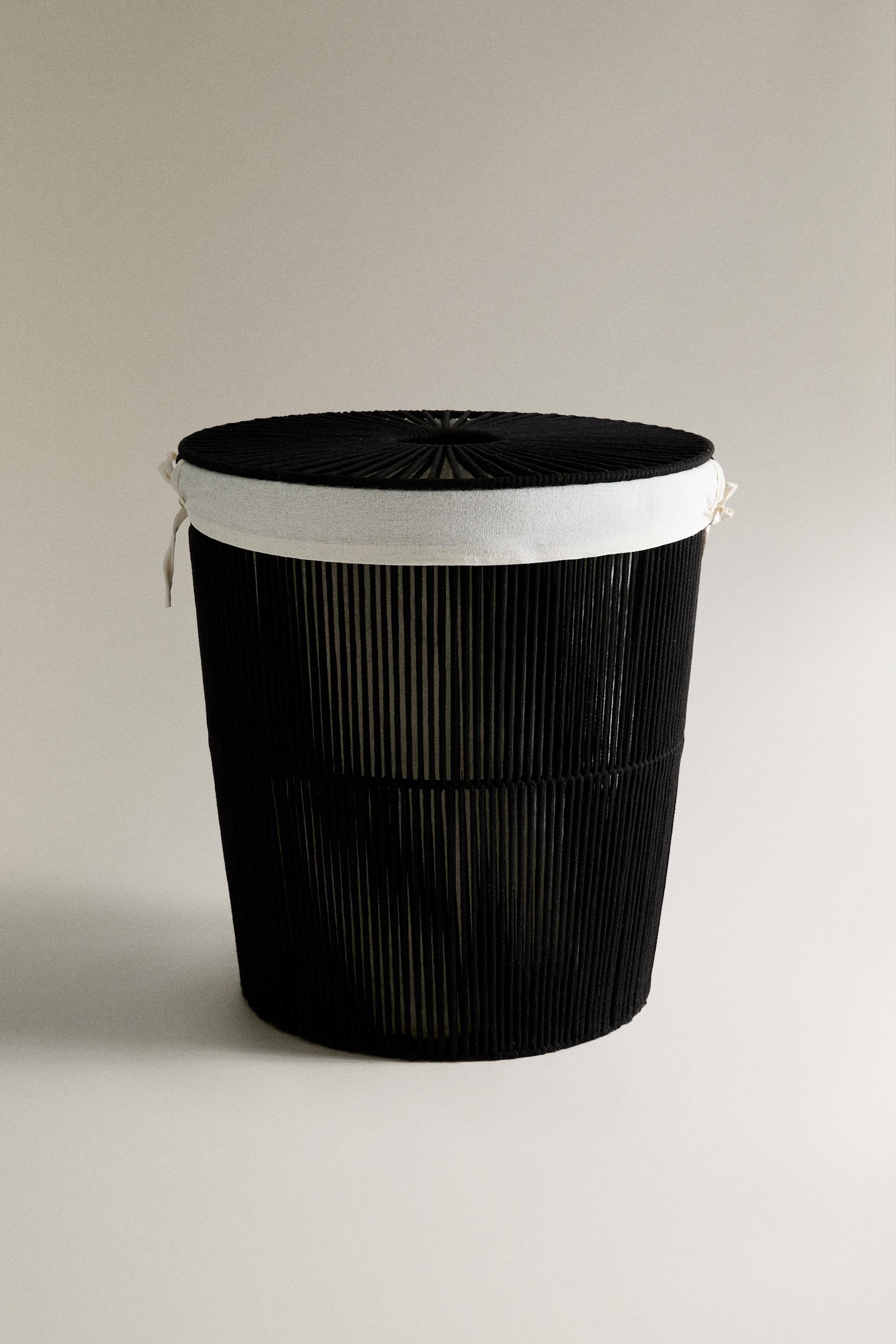 FABRIC-LINED LAUNDRY HAMPER