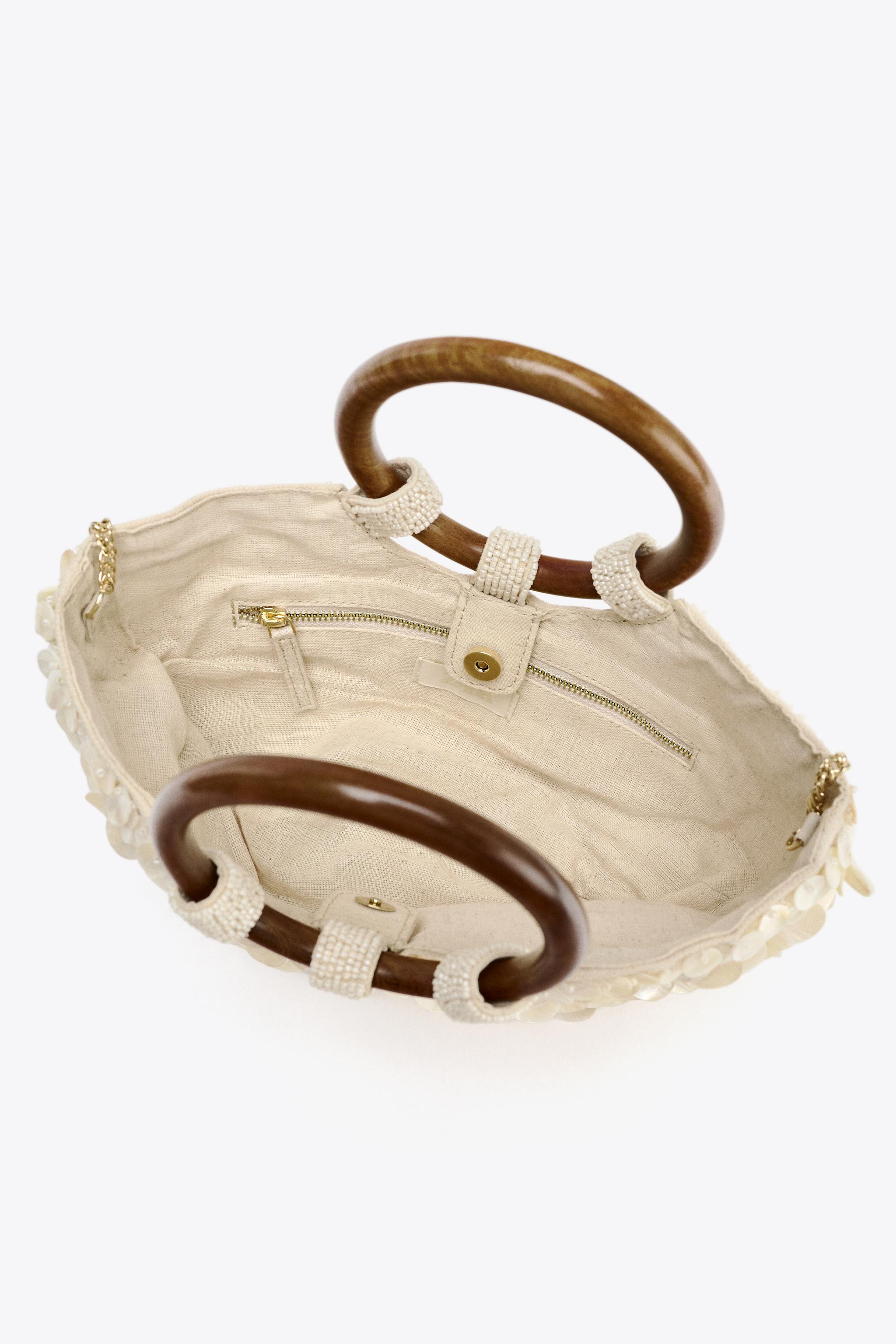 FAUX MOTHER-OF-PEARL APPLIQUÉ BAG