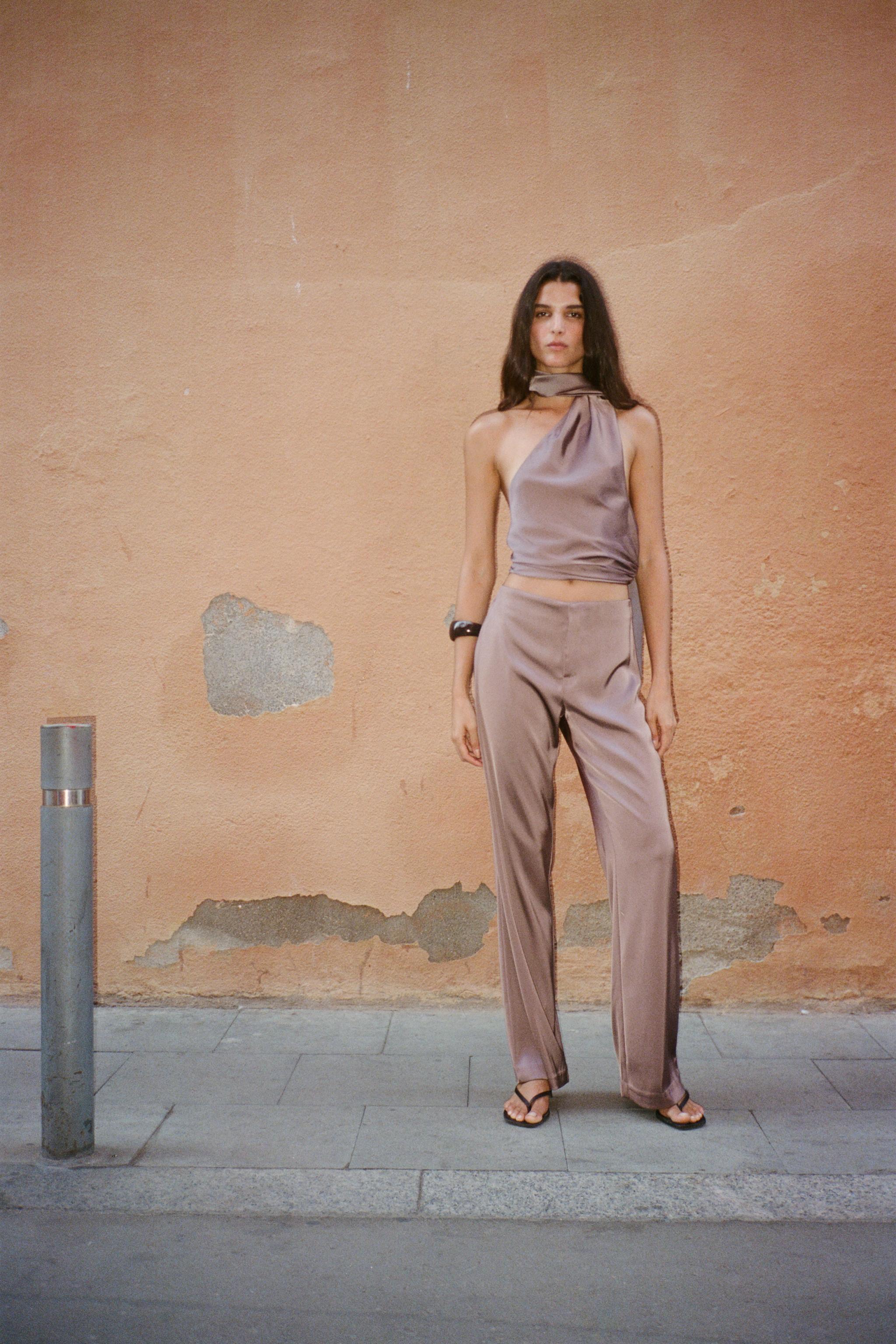 SATIN FLARE PANTS