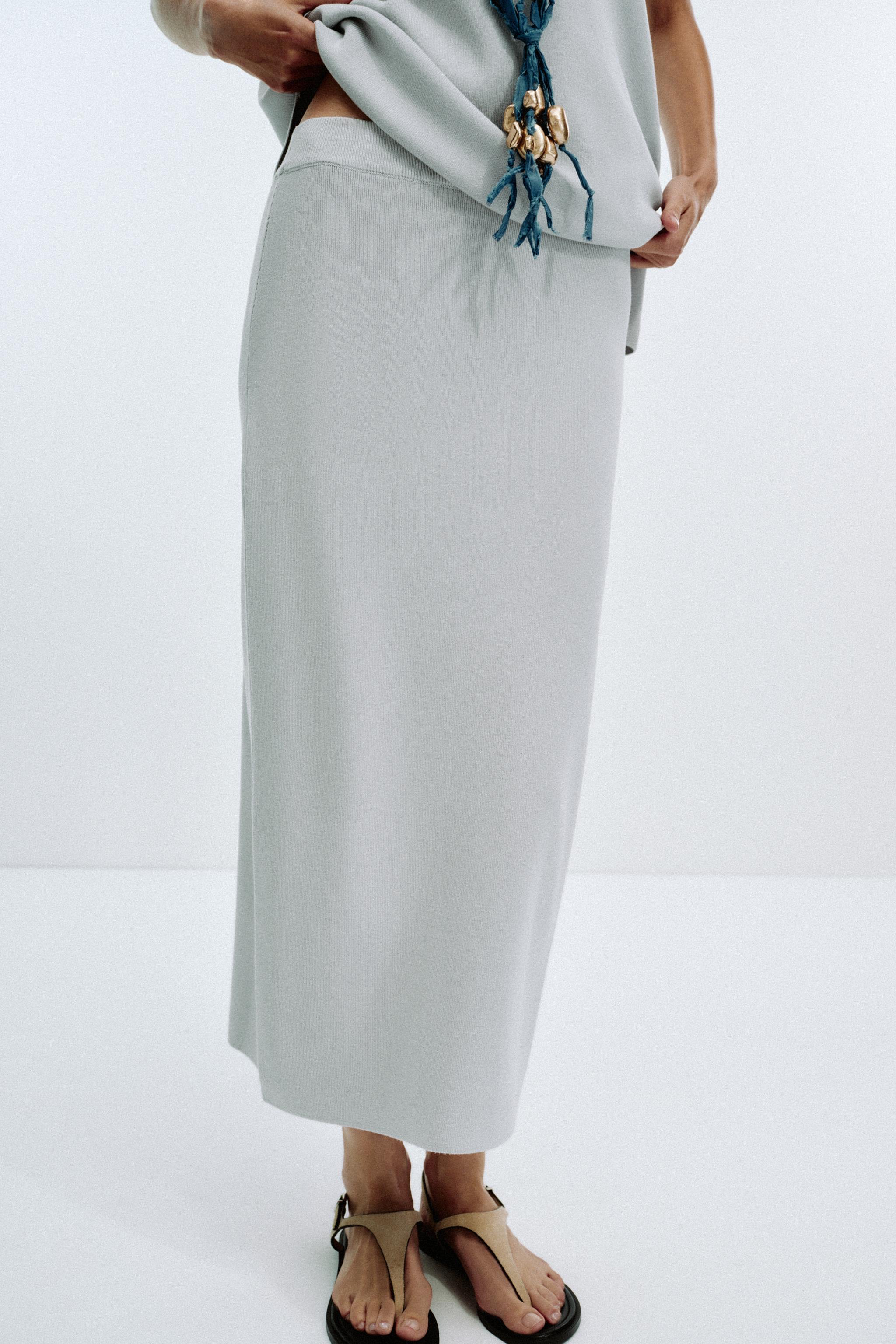 PLAIN KNIT MIDI SKIRT