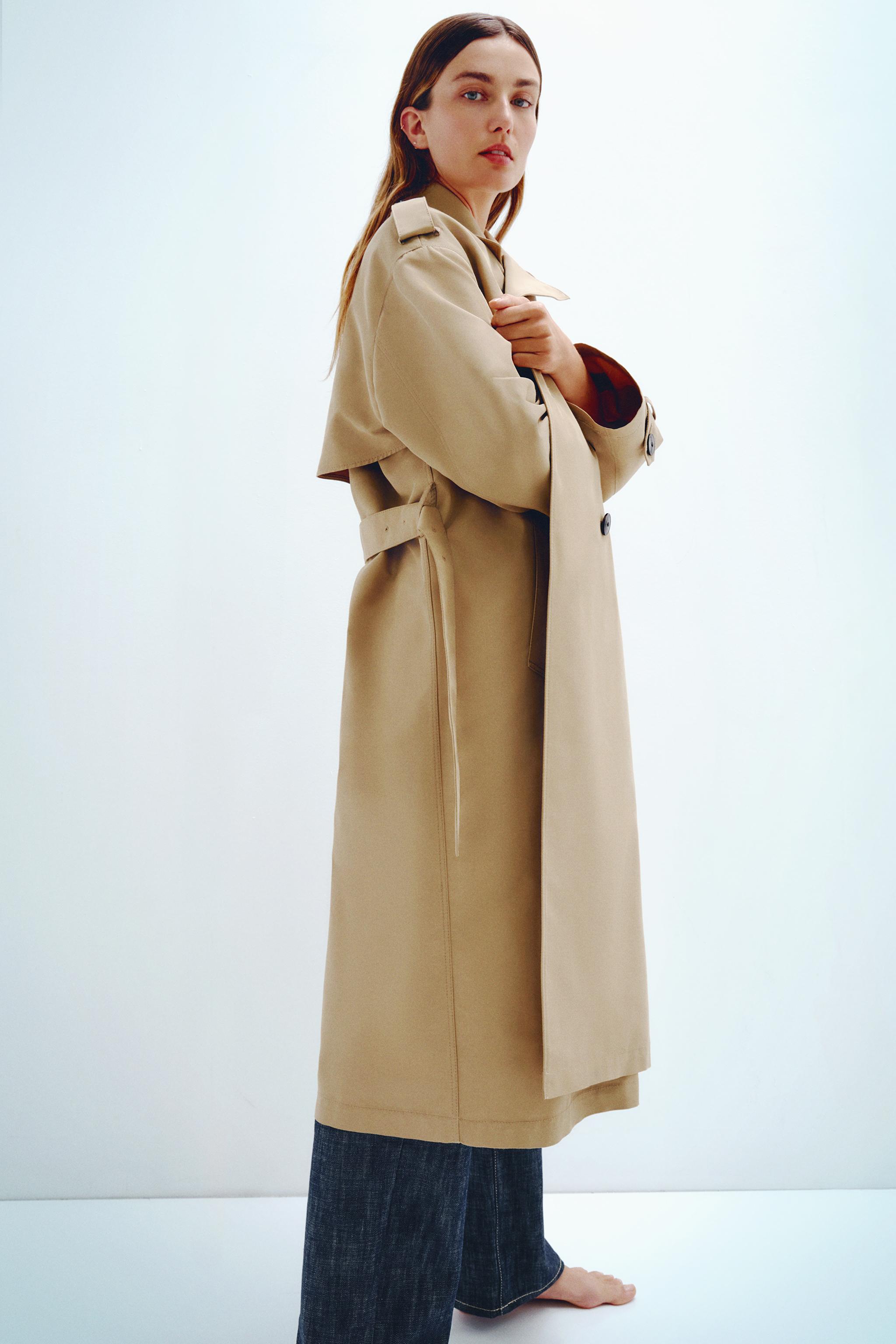 BELTED LONG DOUBLE BREASTED TRENCH COAT