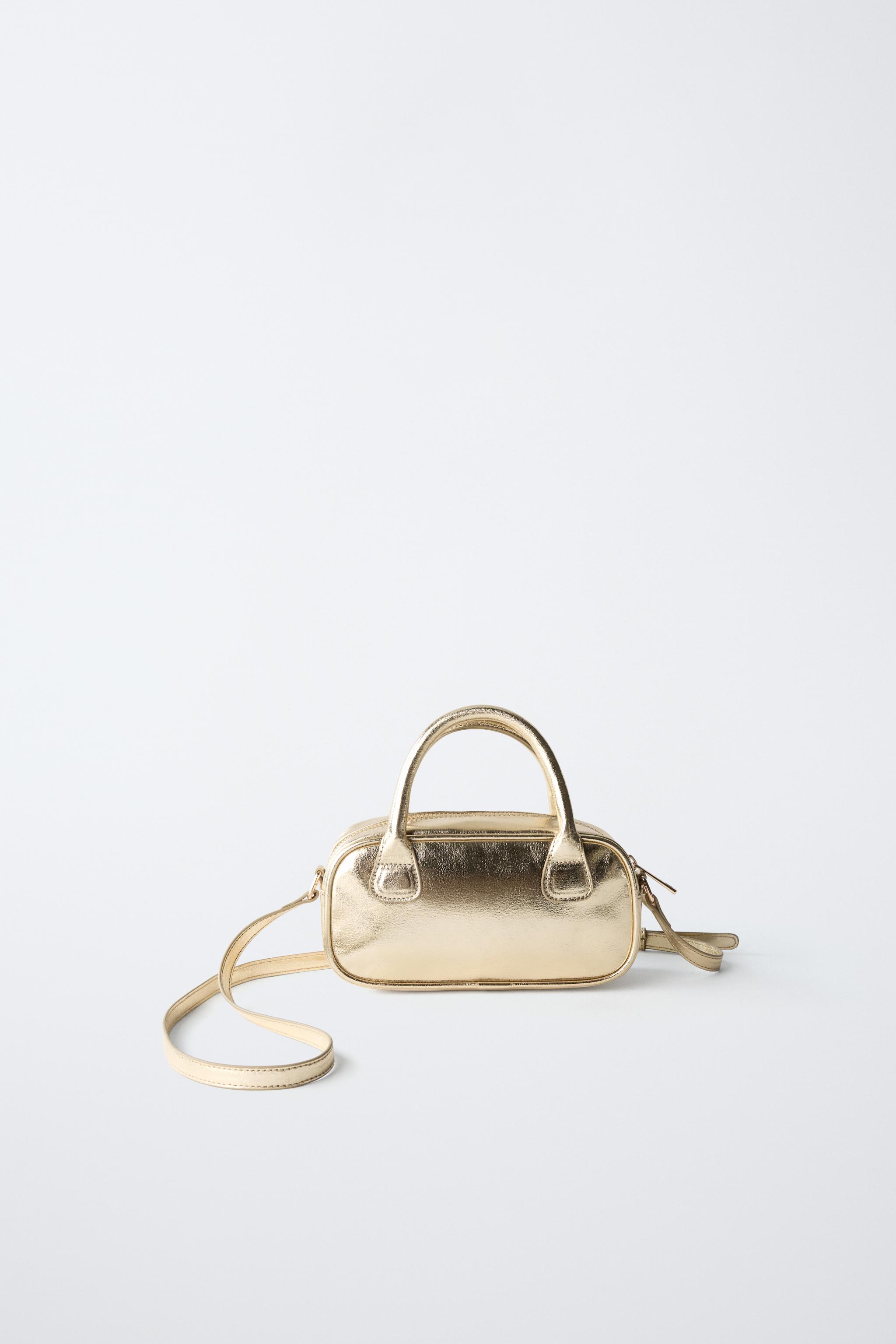 METALLIC MINI BOWLING CROSSBODY BAG