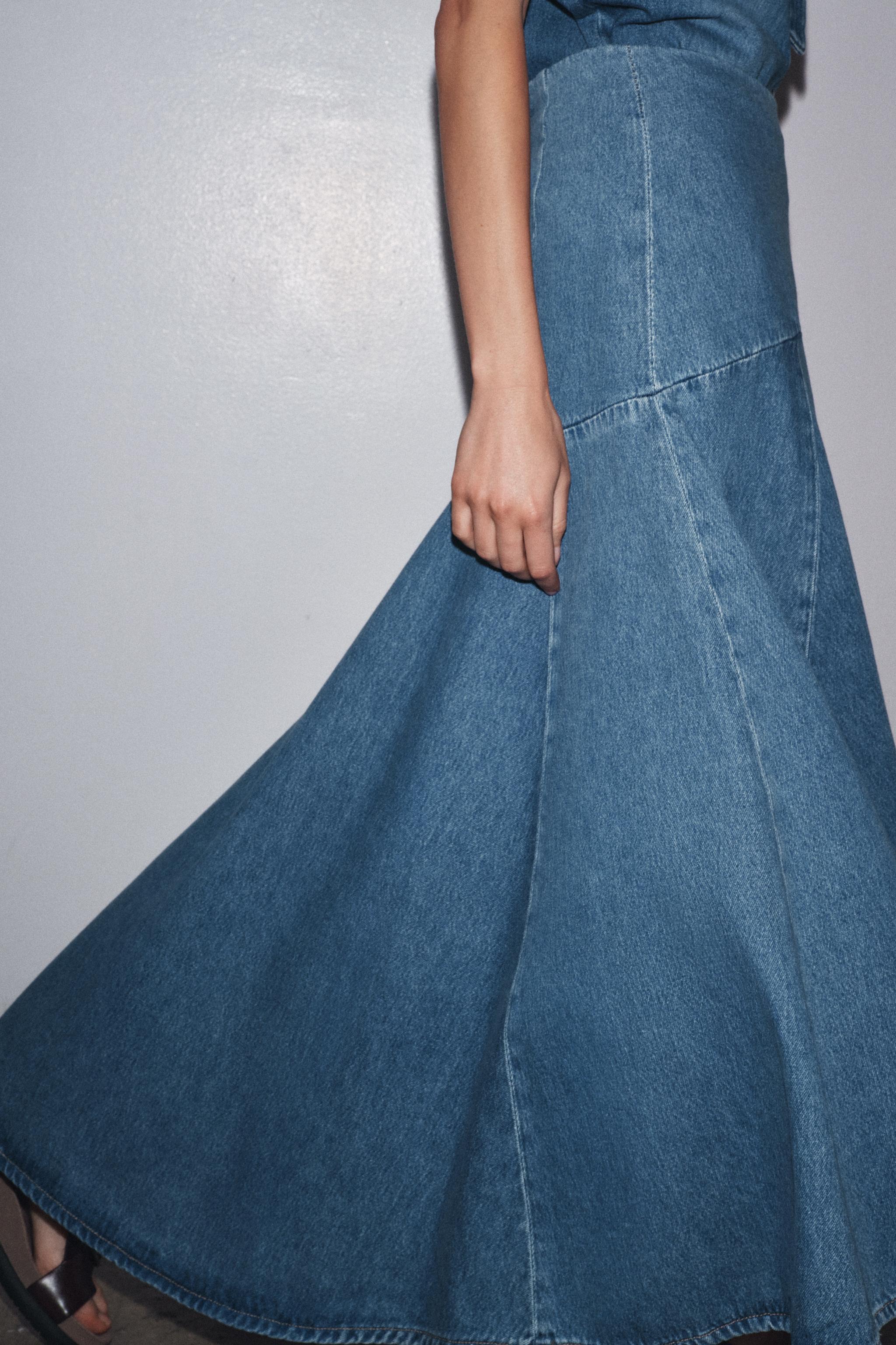 ZW COLLECTION DENIM MIDI SKIRT