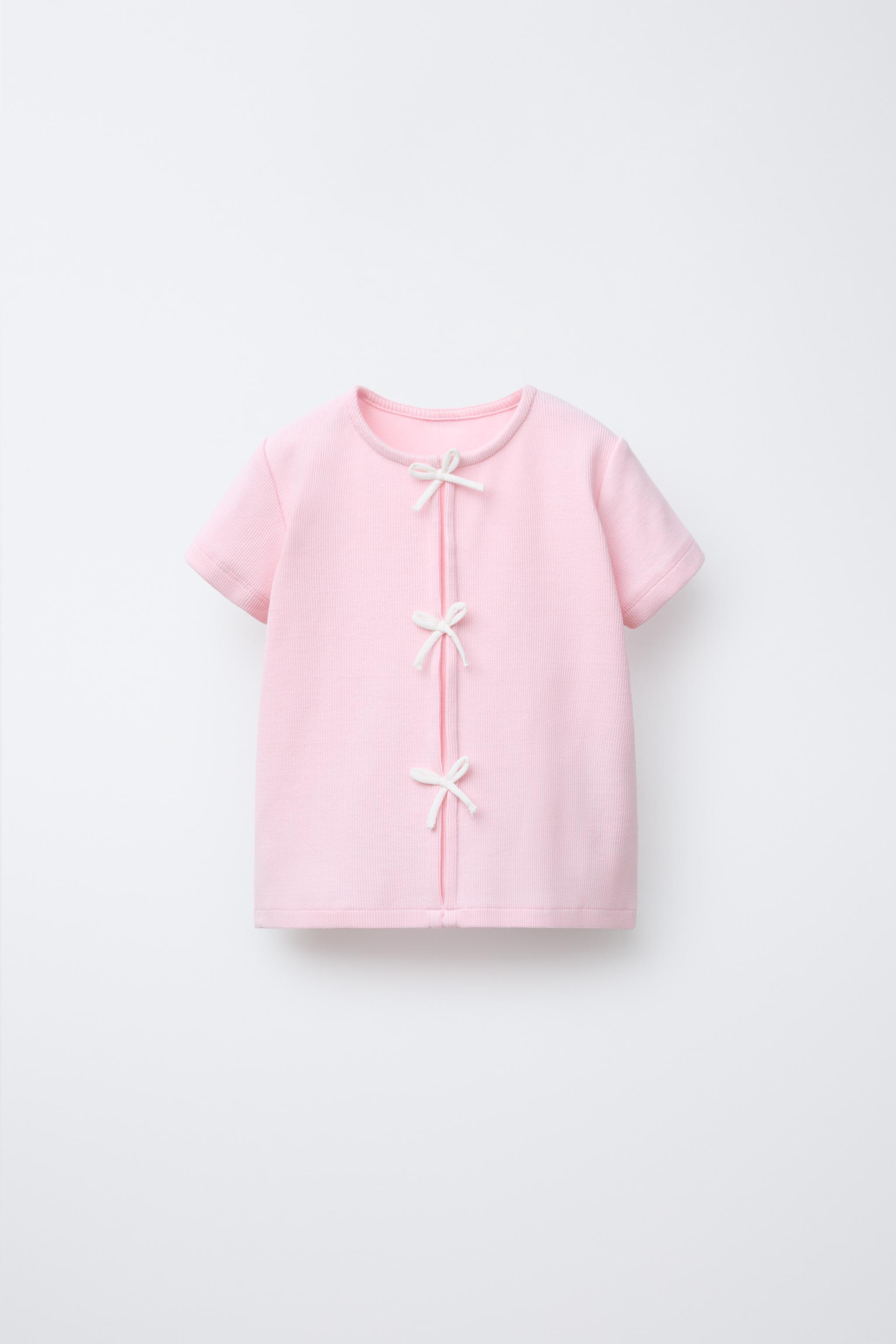 RIBBED T-SHIRT WITH BOWS