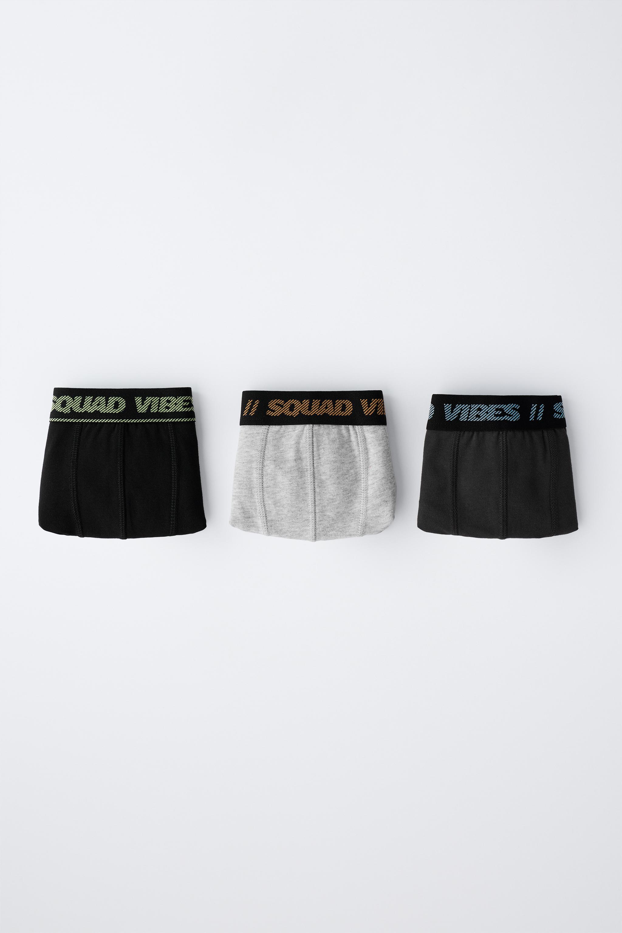AGES 6-14/ THREE-PACK OF TEXT BOXERS