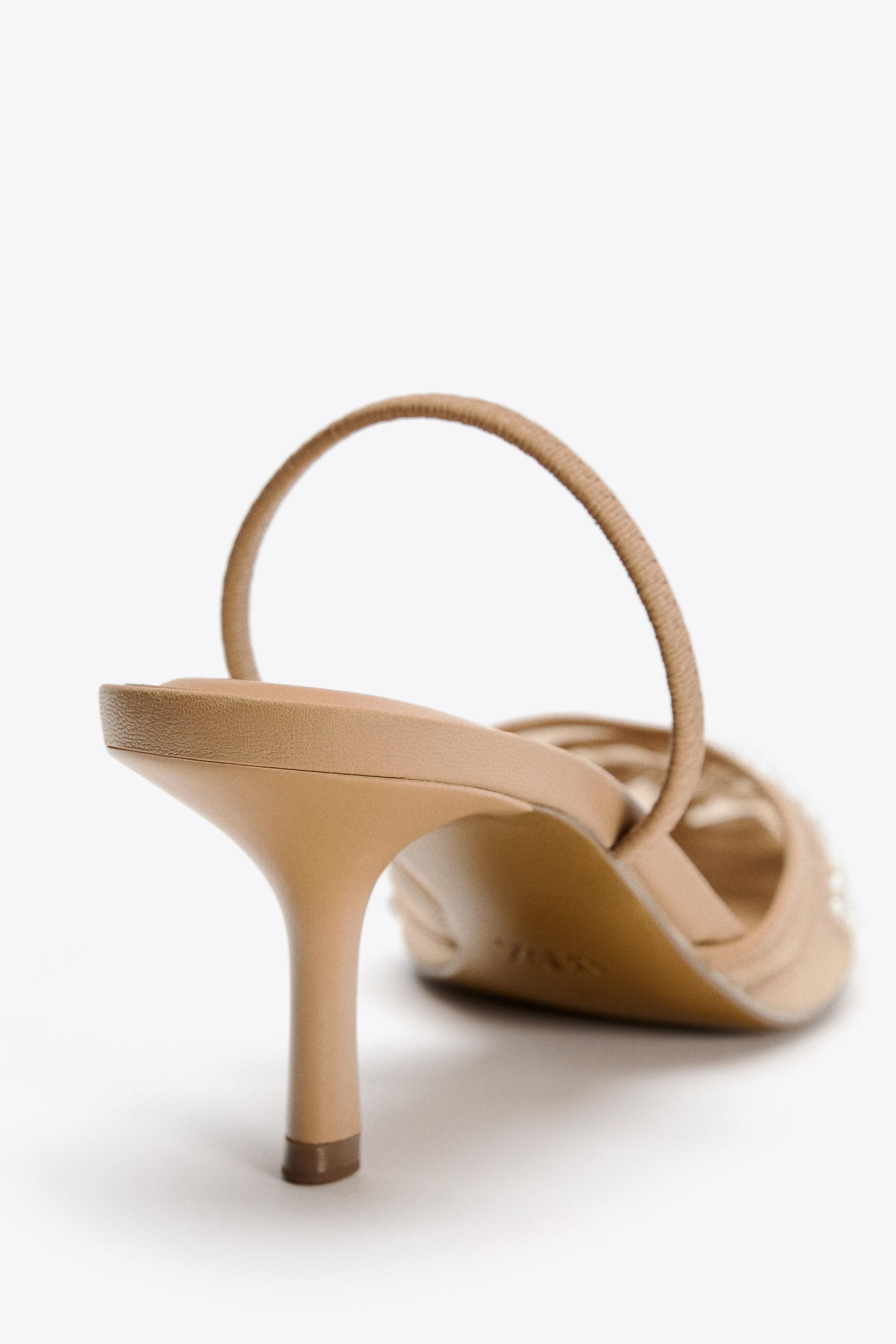 EMBROIDERED MESH SLINGBACK SHOES