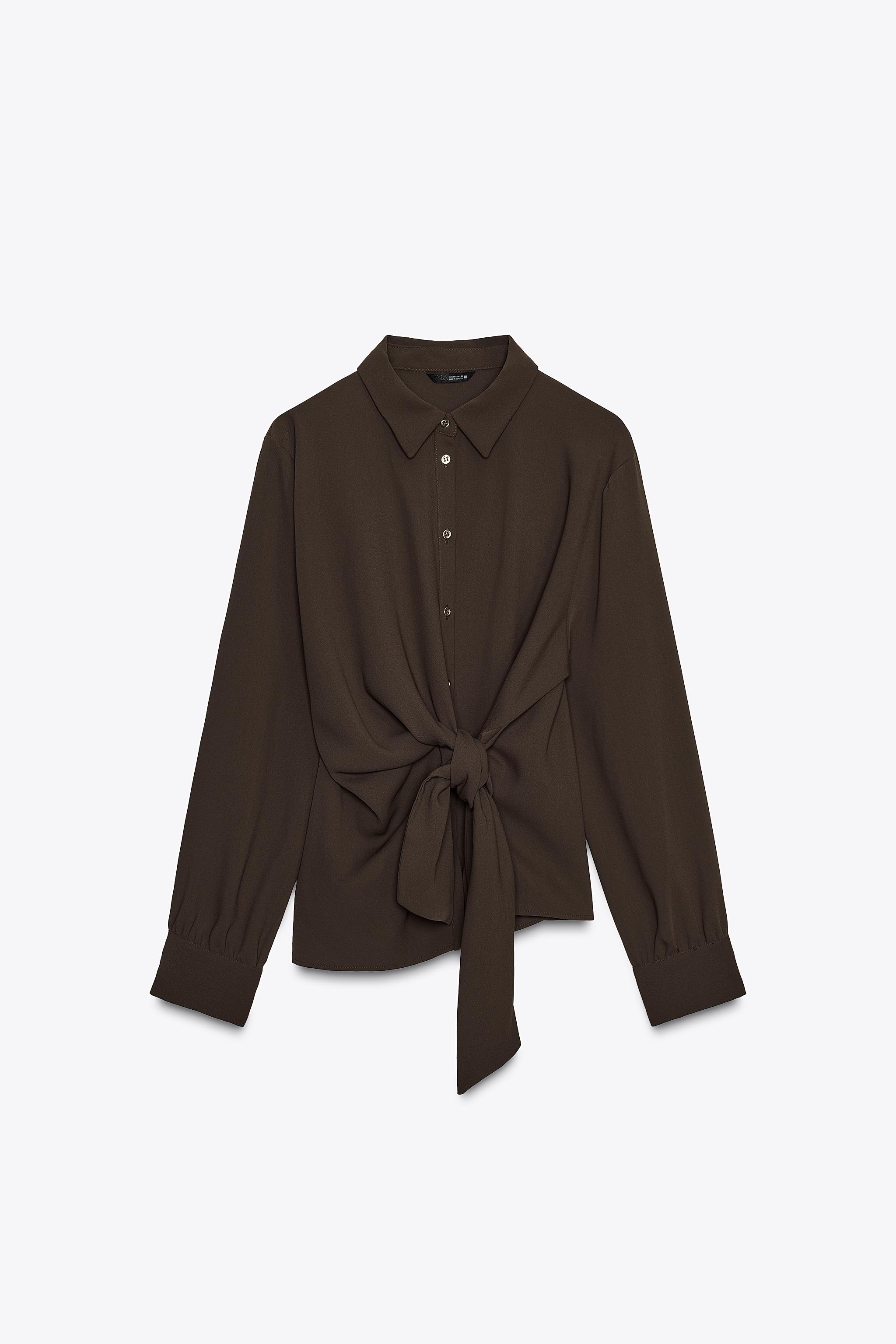 KNOTTED CREPE SHIRT