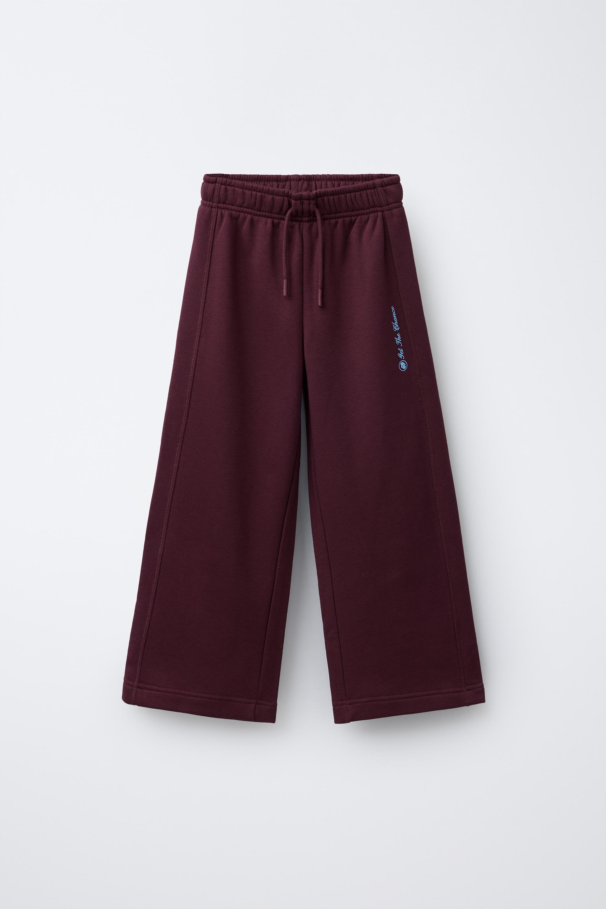 TEXT PRINT WIDE LEG PANTS