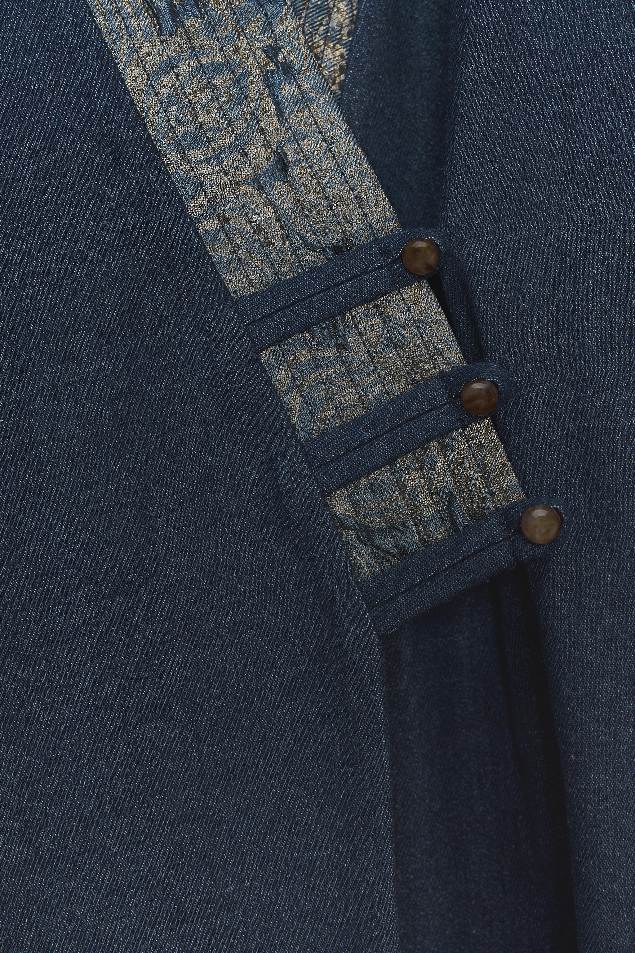 JACQUARD FAUX DENIM KIMONO