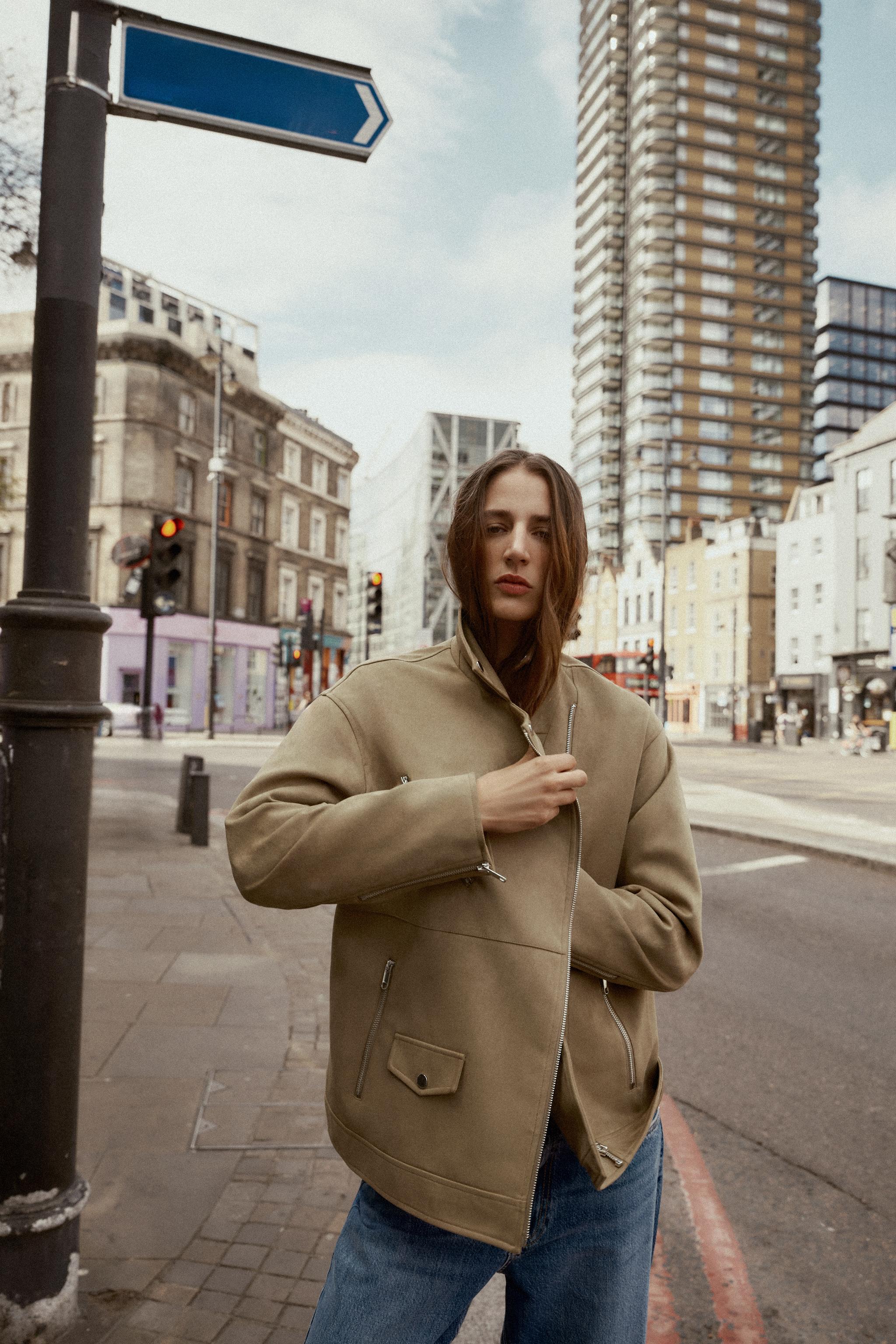 FAUX SUEDE BIKER JACKET