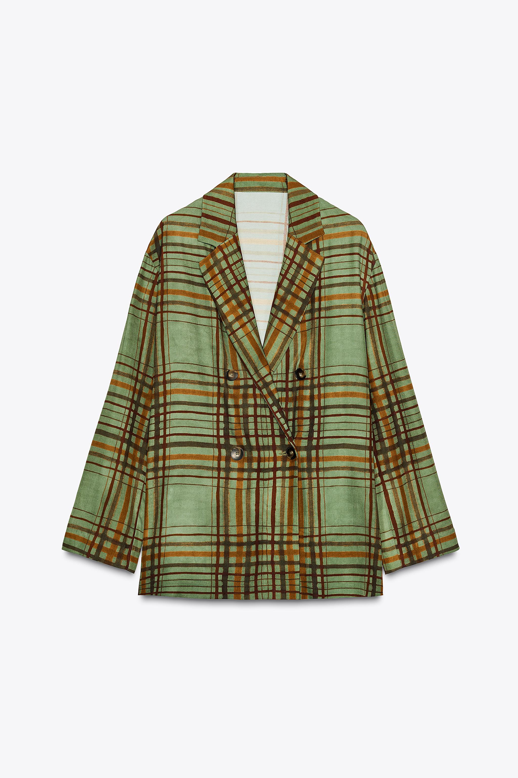 ZW COLLECTION FLOWY PLAID BLAZER