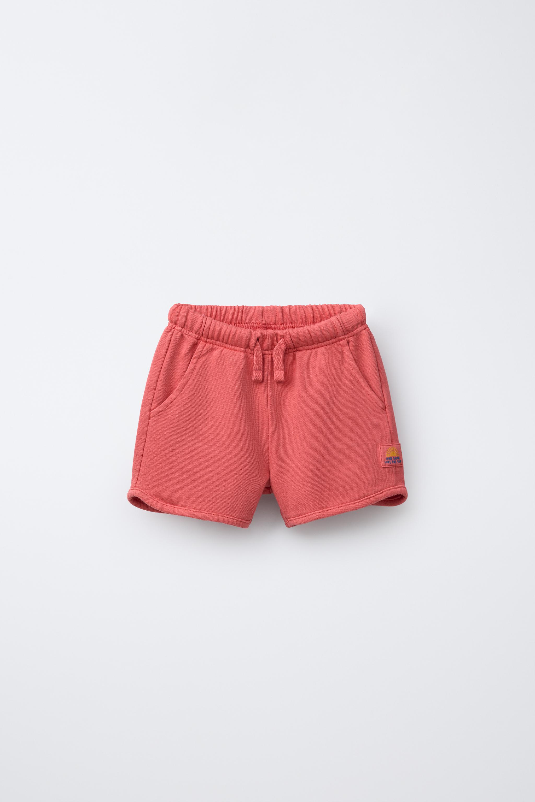 STRAIGHT GARMENT DYE LABEL PLUSH SHORTS