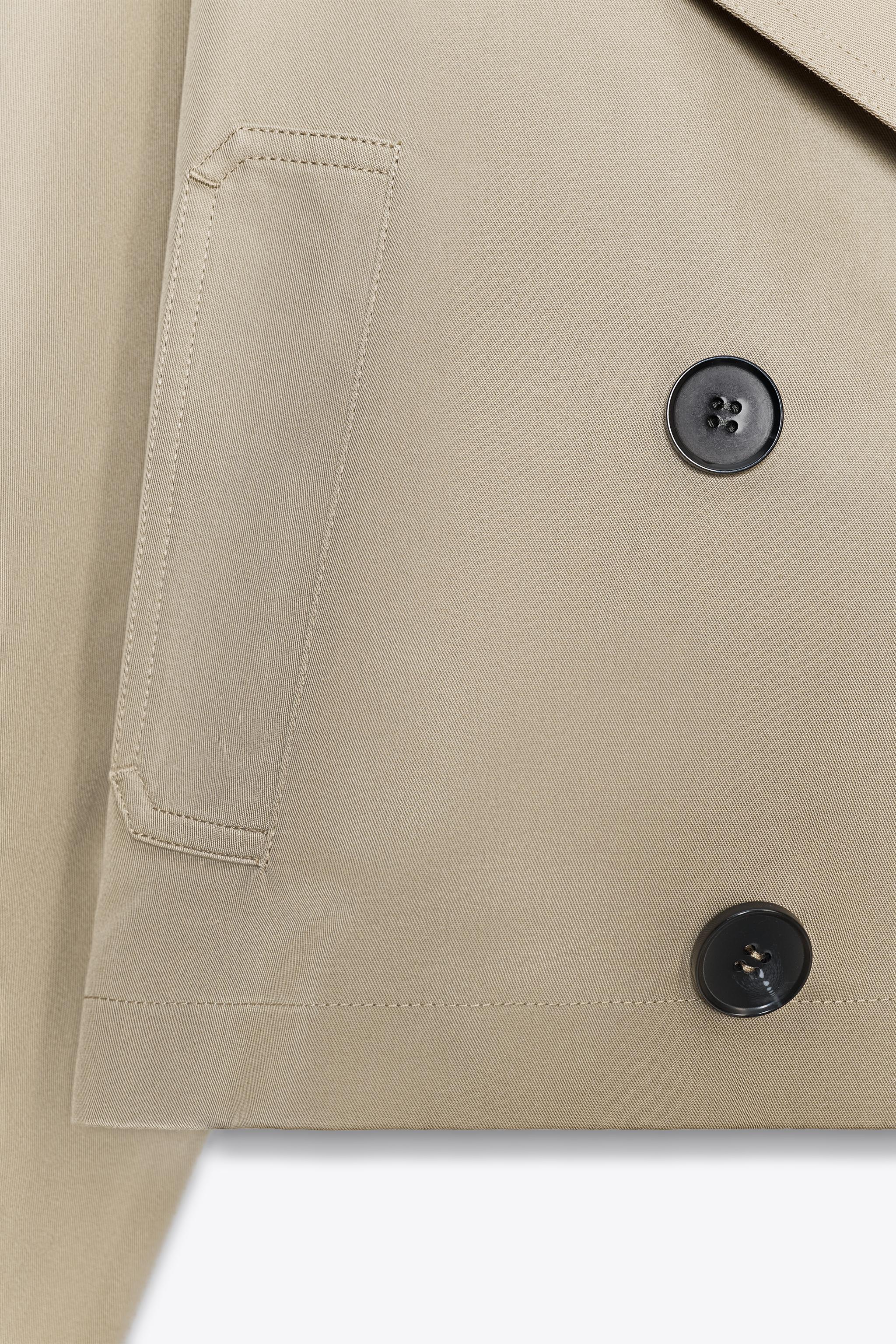 DOUBLE BREASTED SHORT TRENCH COAT