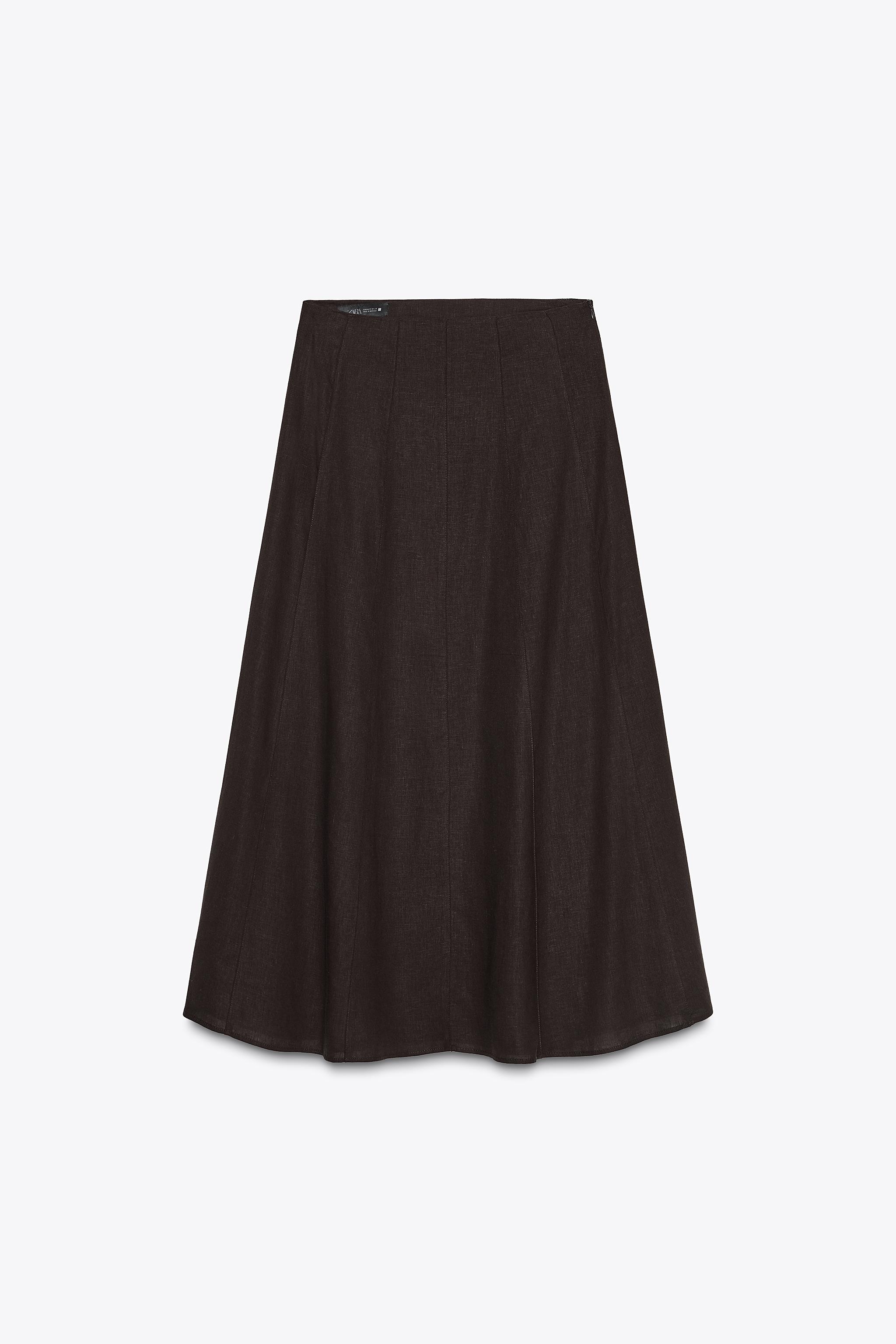 LINEN MIDI SKIRT