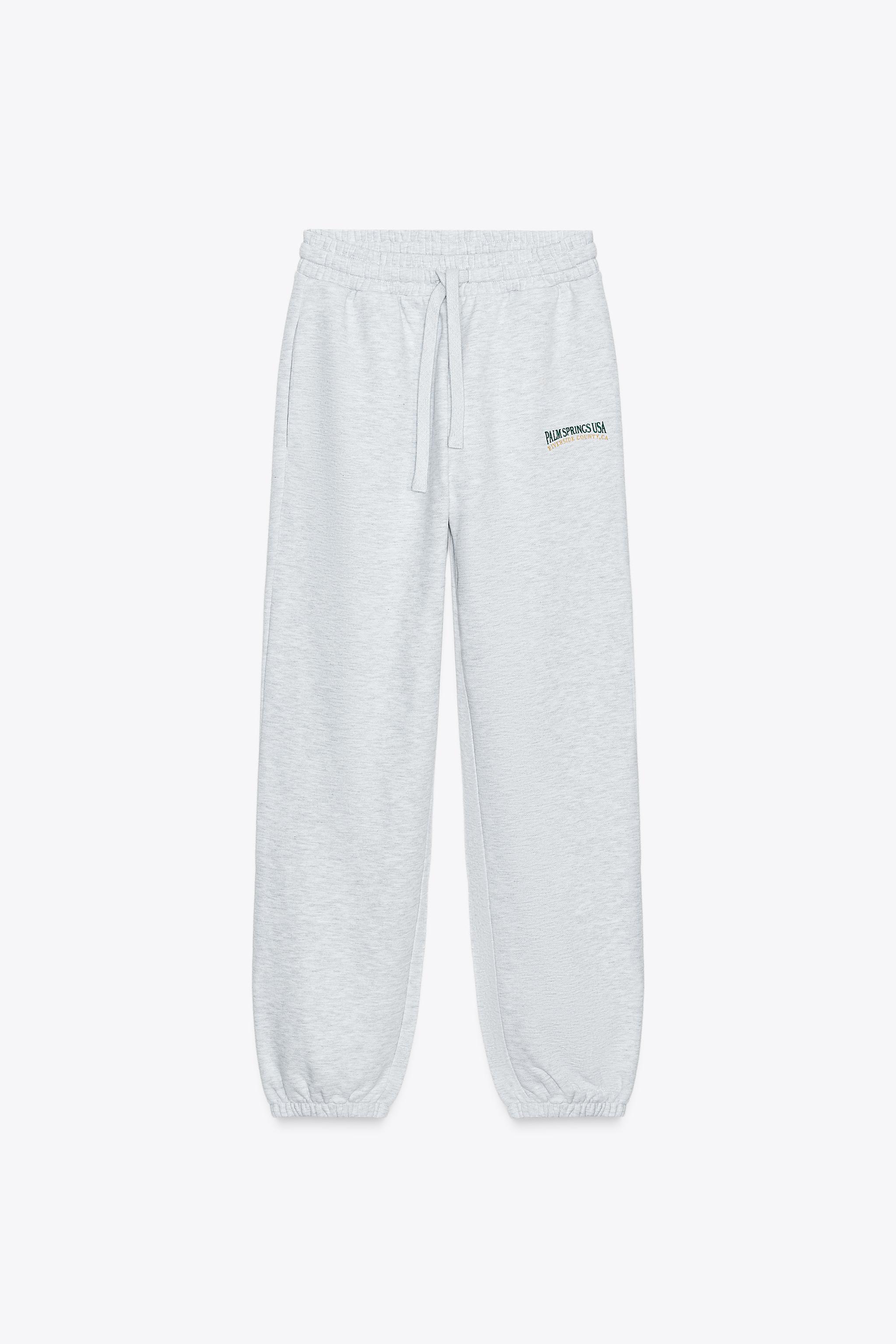 TEXT PRINT COTTON PANTS