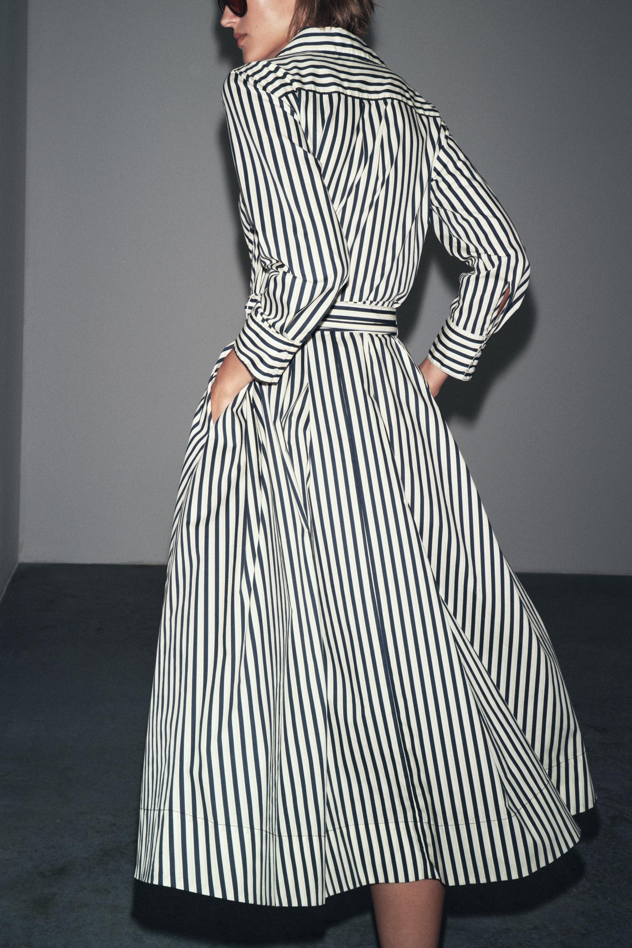 ZW COLLECTION STRIPED SHIRT DRESS