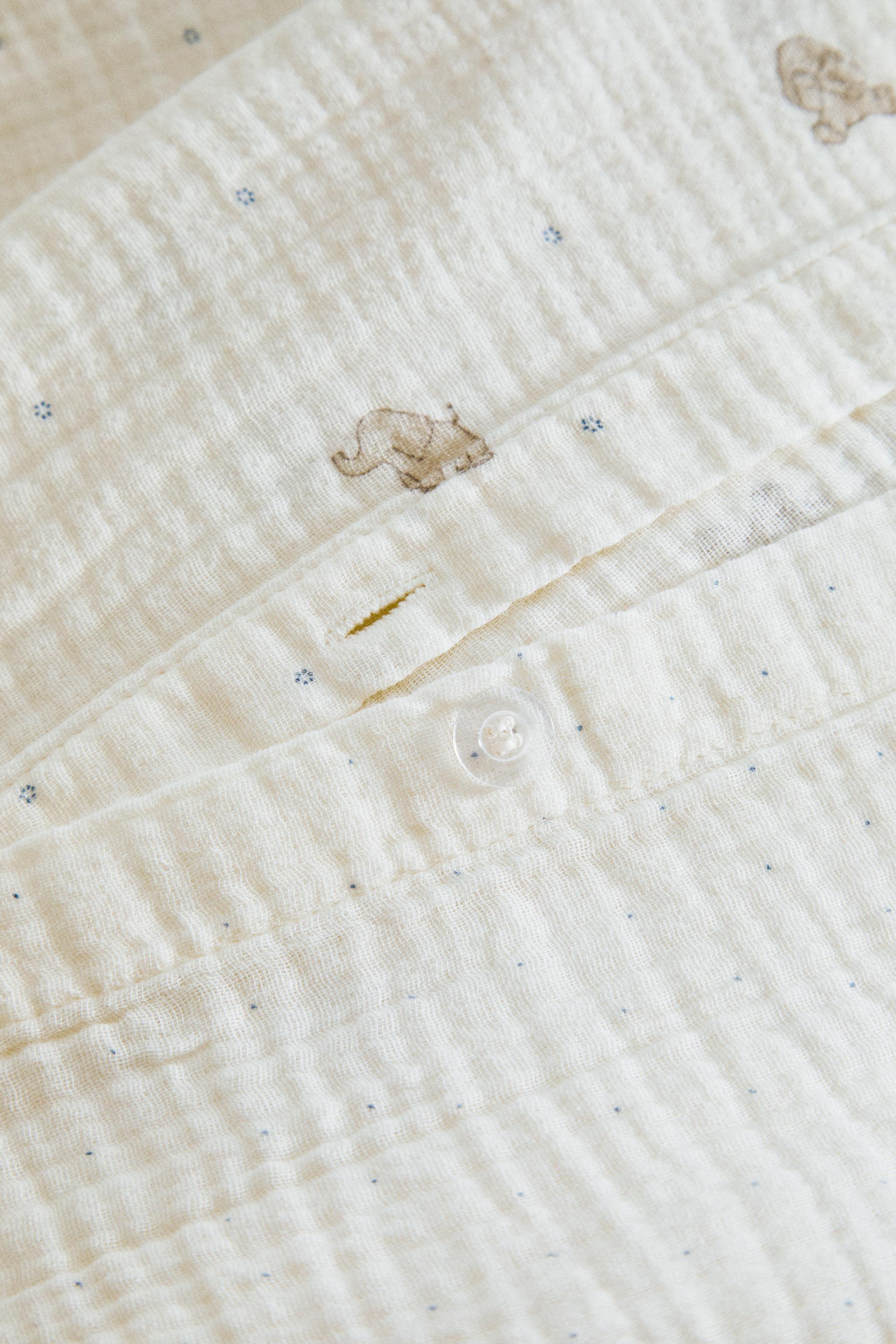 CHILDREN'S MUSLIN DUVET COVER WITH ELEPHANTS