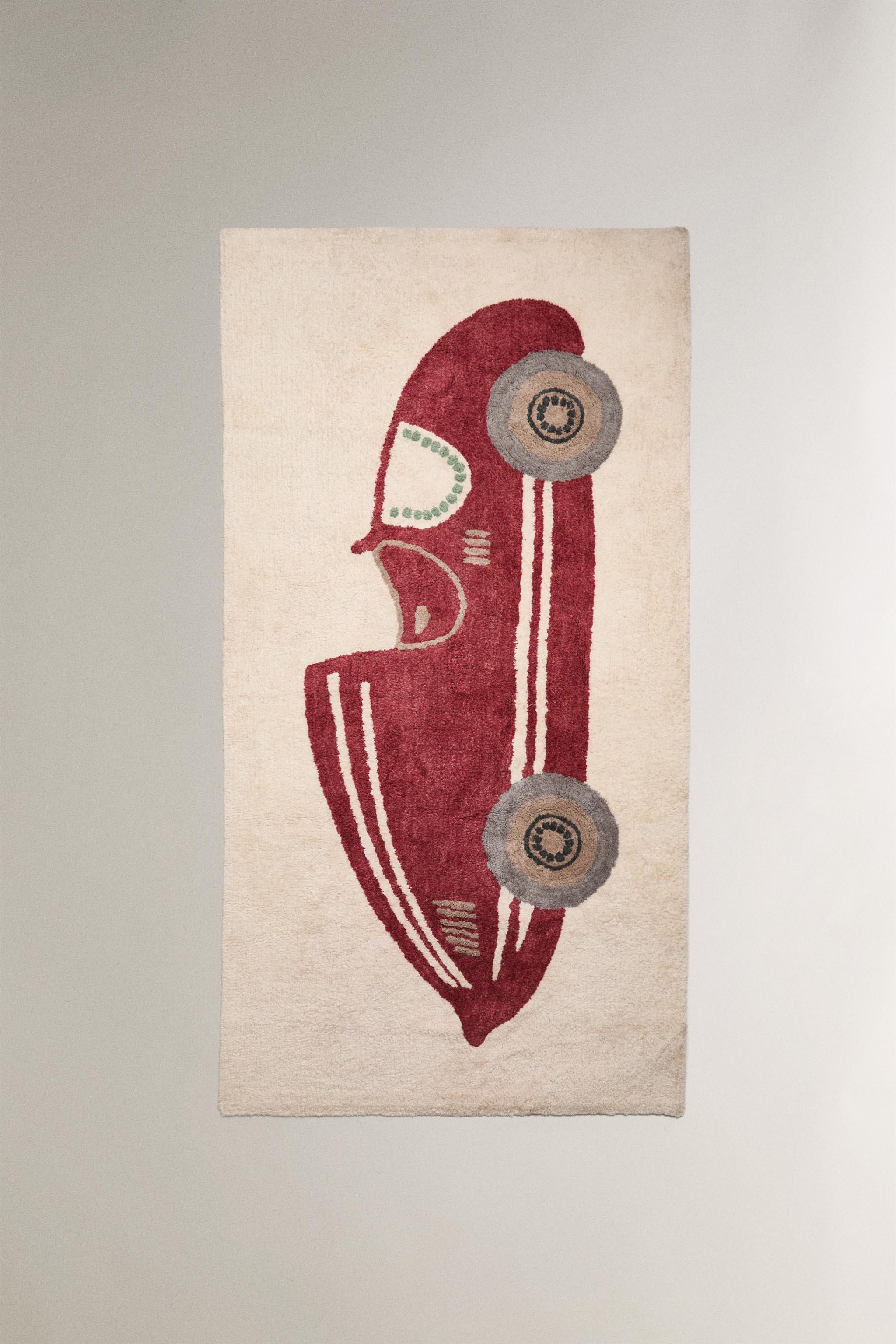 CHILDREN'S RACING CAR COTTON AREA RUG