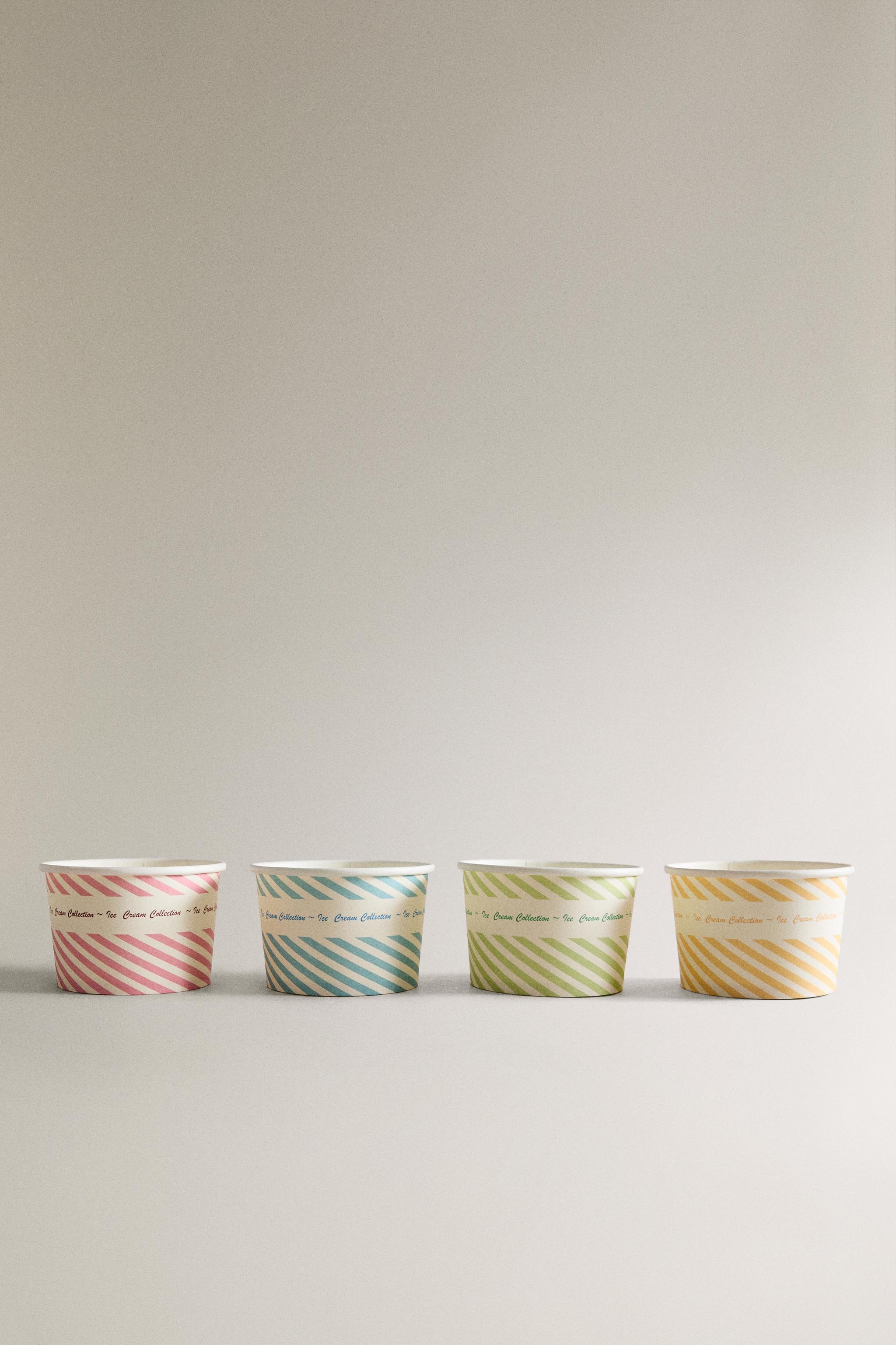 SET OF STRIPED ICE CREAM CUPS (SET OF 8)