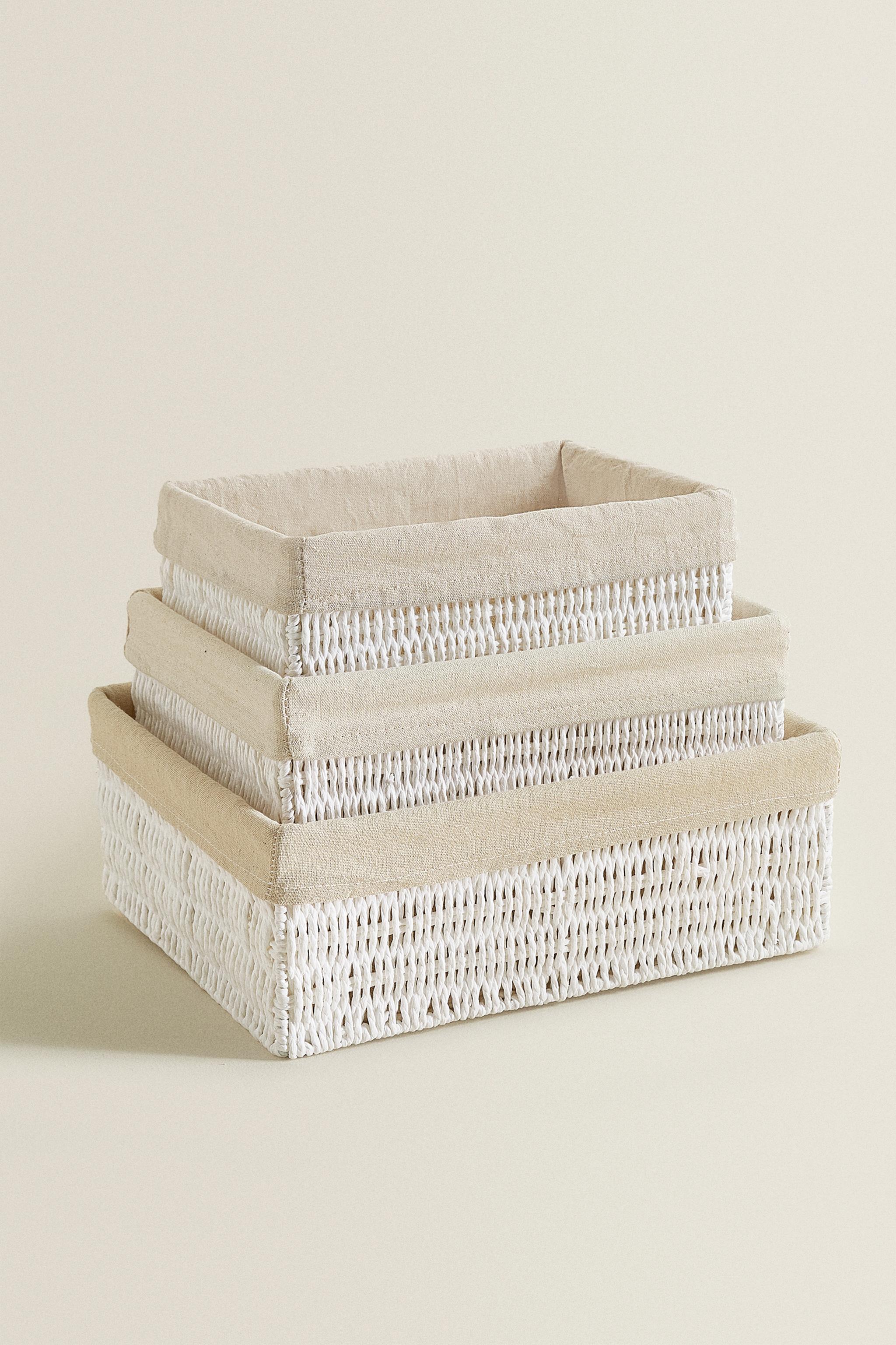 RECTANGULAR FABRIC INTERIOR BASKET