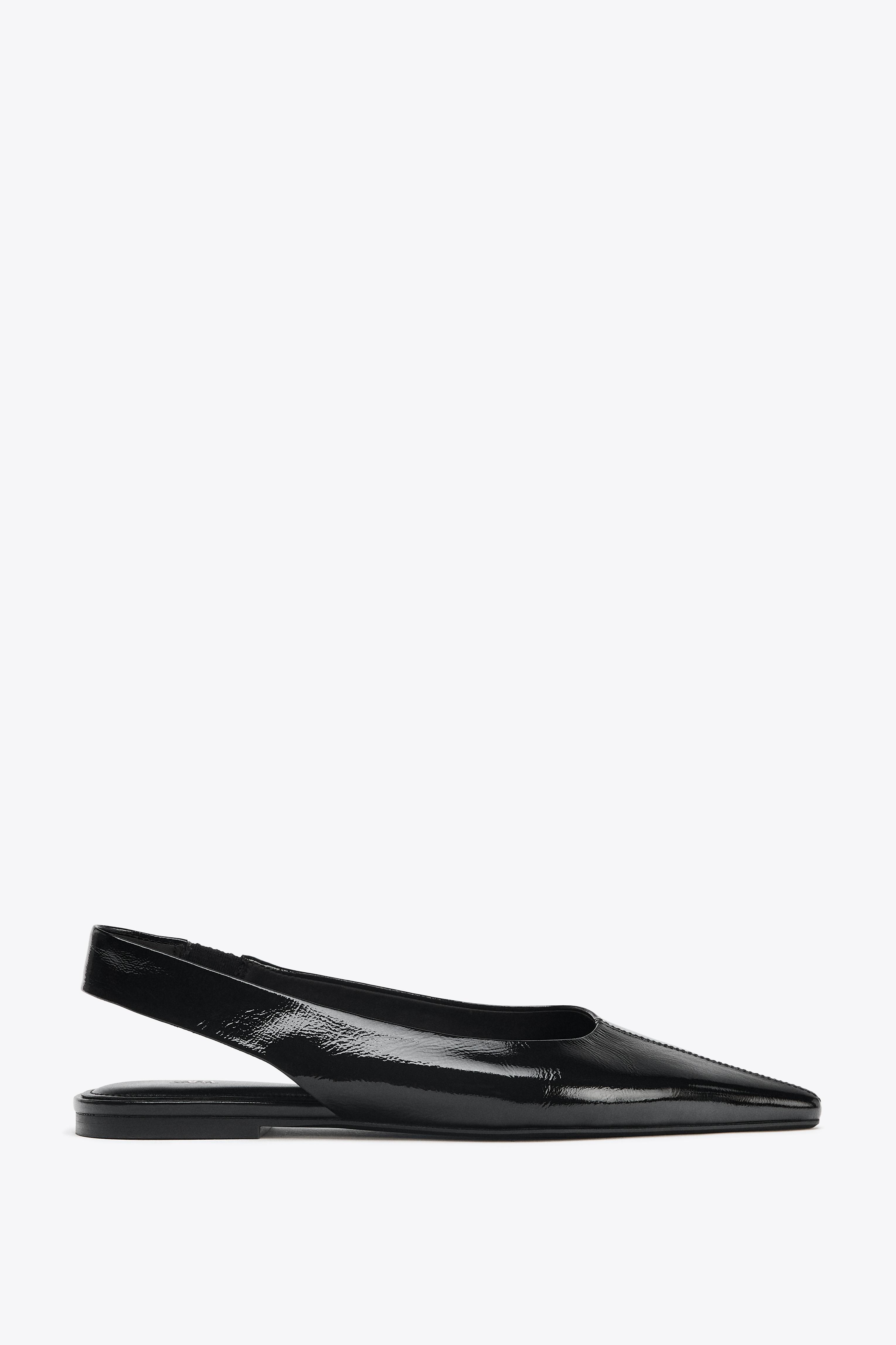 LEATHER SLINGBACK BALLET FLATS