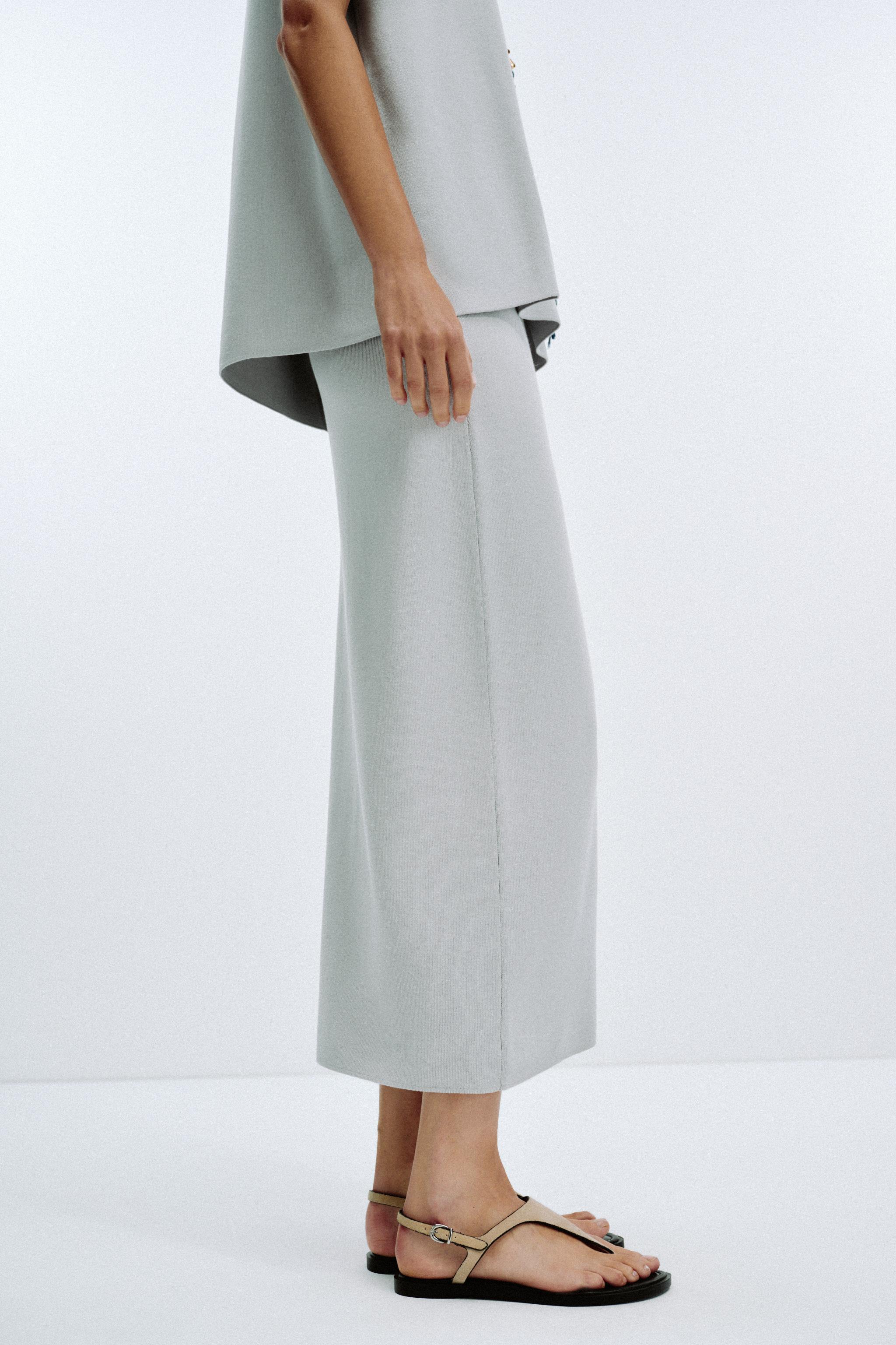 PLAIN KNIT MIDI SKIRT