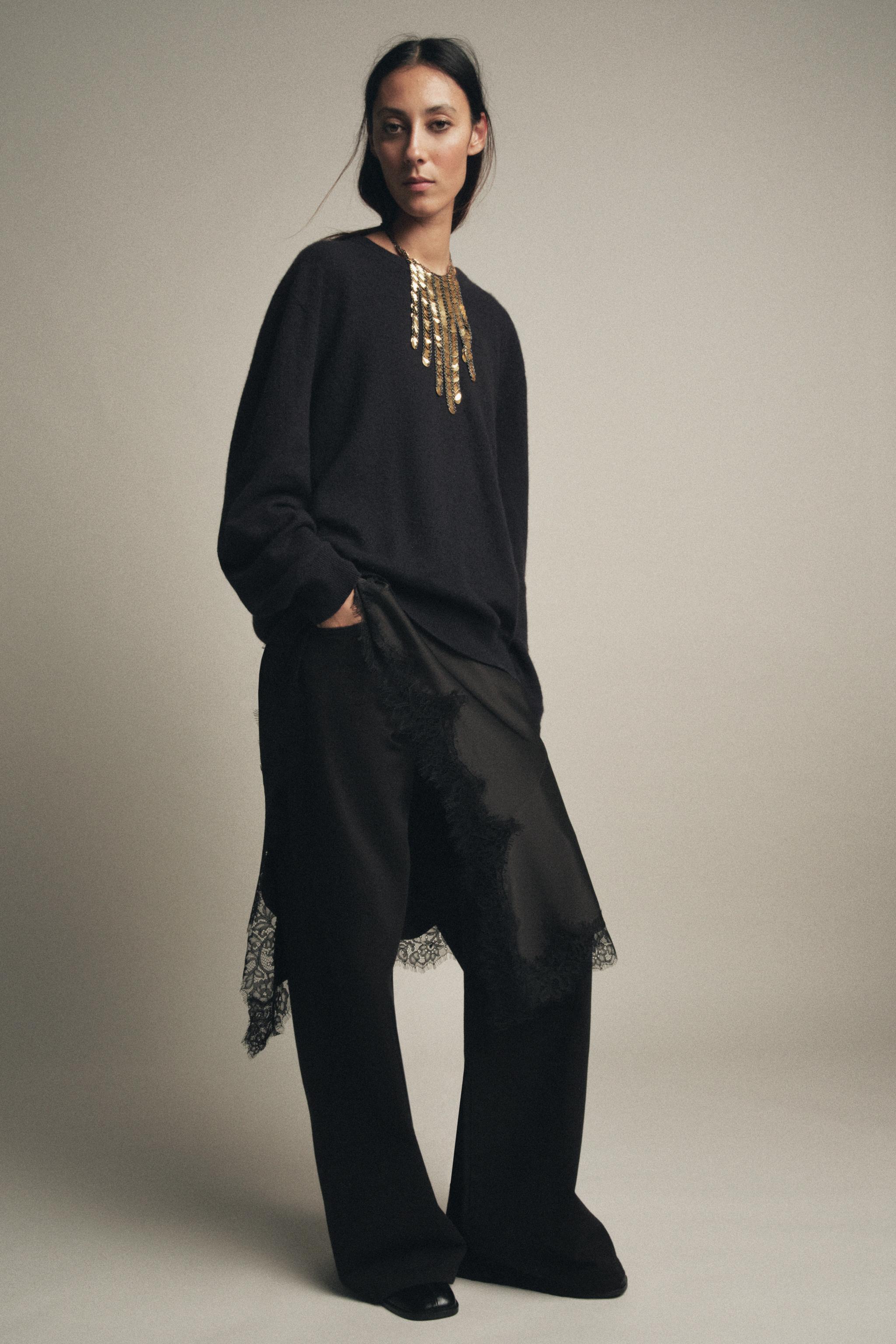 ZW COLLECTION WIDE LEG LOW RISE JEANS