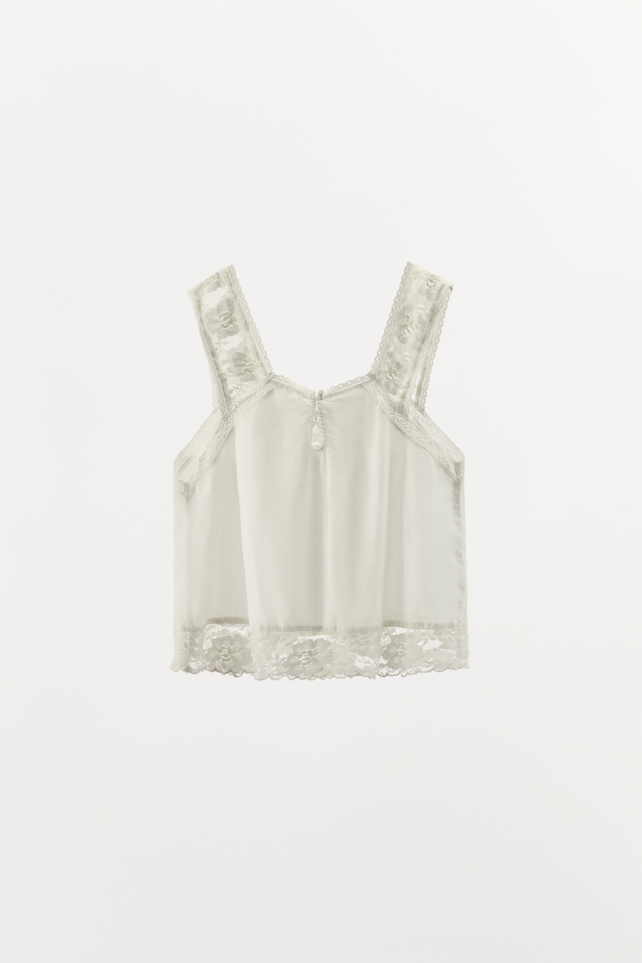 LIMITED EDITION EMBROIDERED LACE STRAPPY TOP