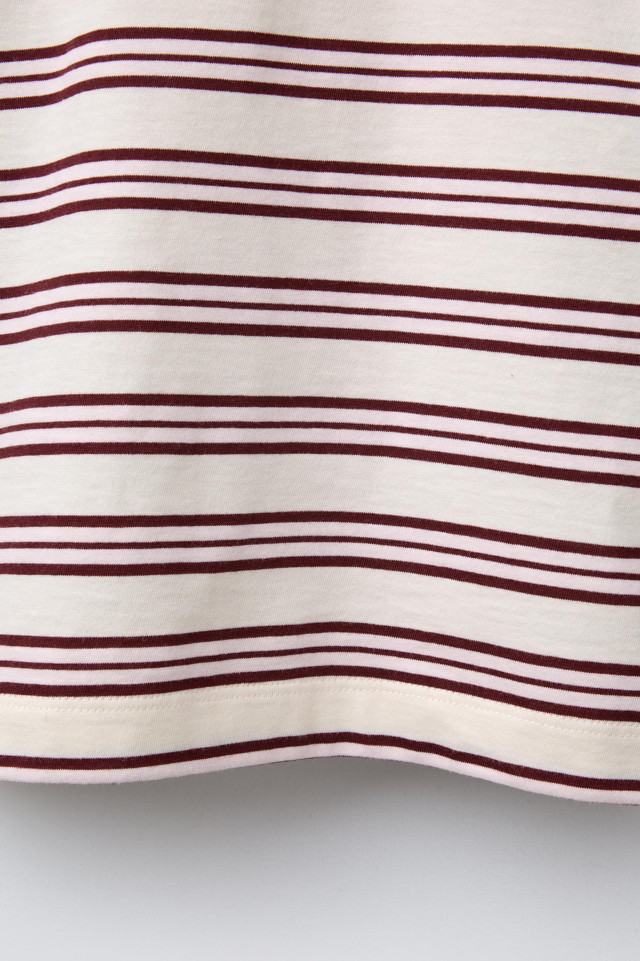 ZARA TIMELESS - STRIPED T-SHIRT WITH CONTRAST TRIM