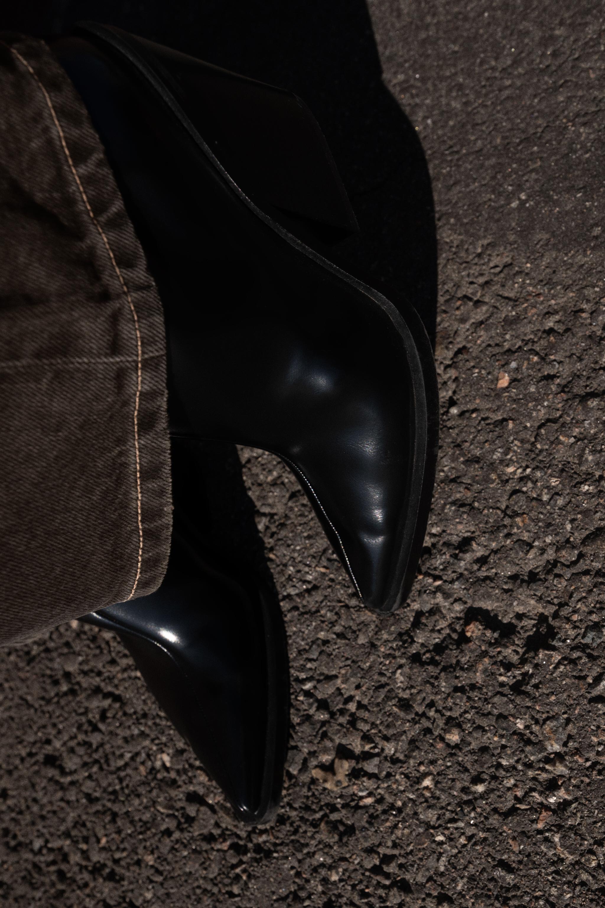 COWBOY HEELED ANKLE BOOTS