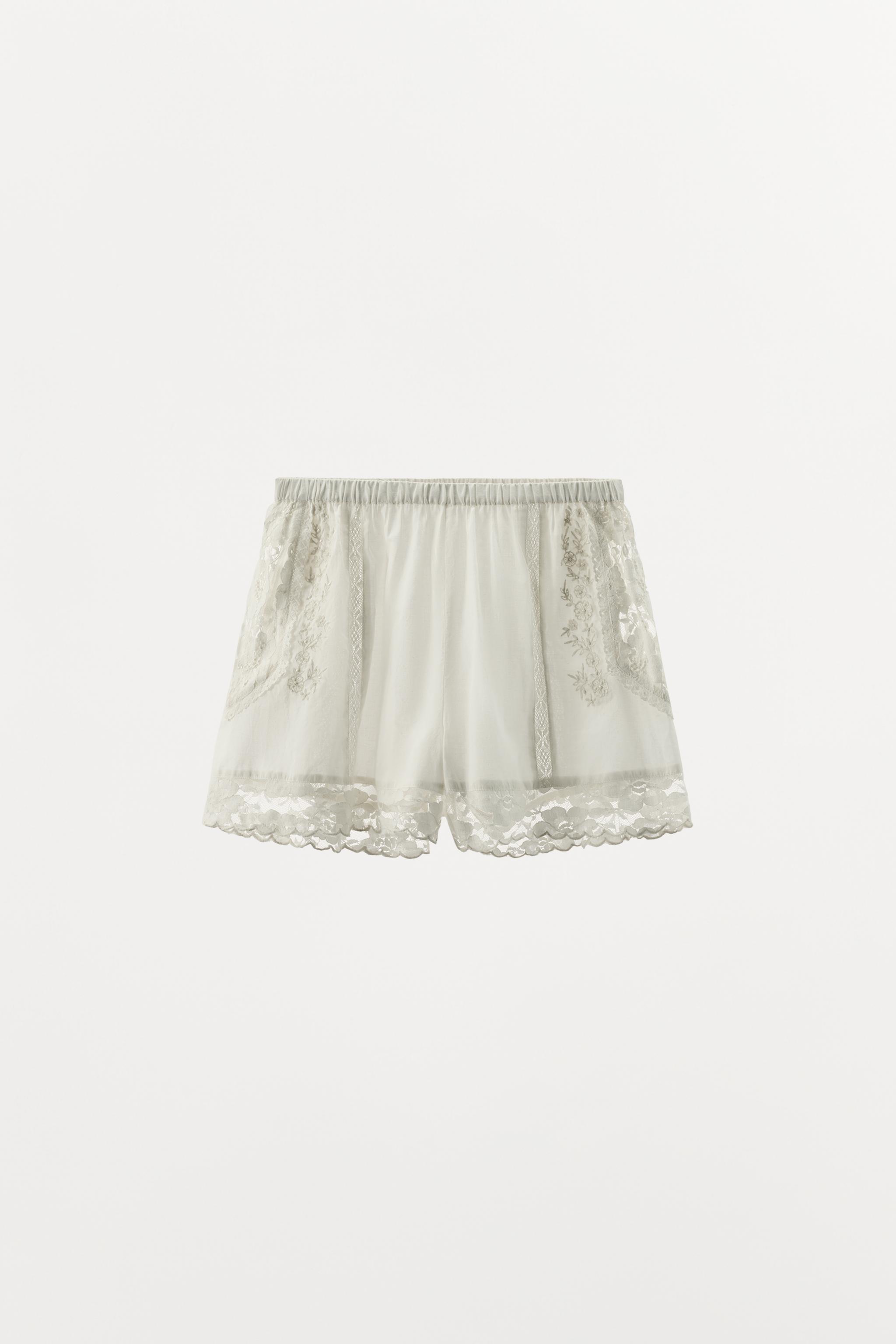 LIMITED EDITION EMBROIDERED LACE SHORTS